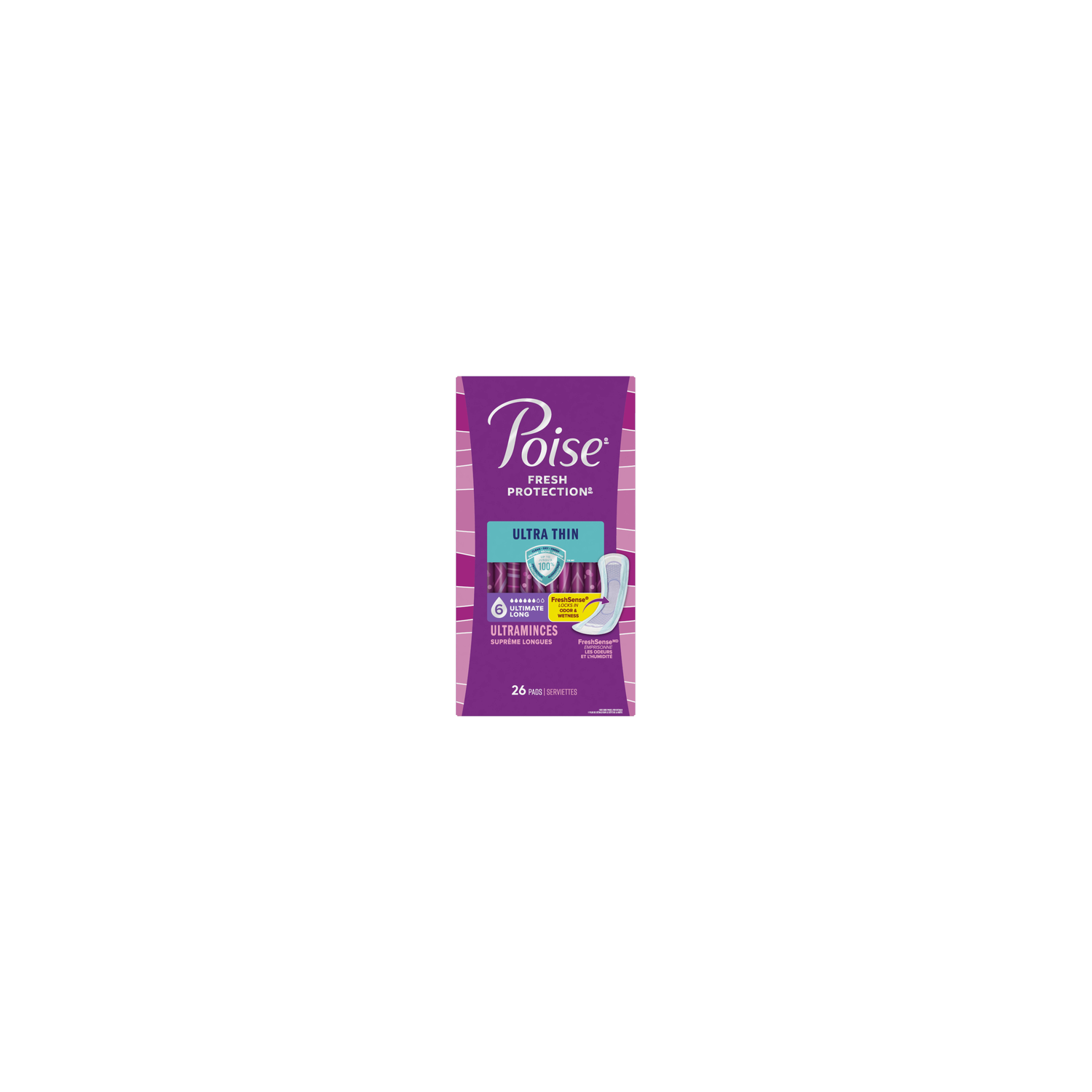 Poise Fresh Protection Ultimate Long Ultra Thin Pads - 26 Count Image 1 of 2