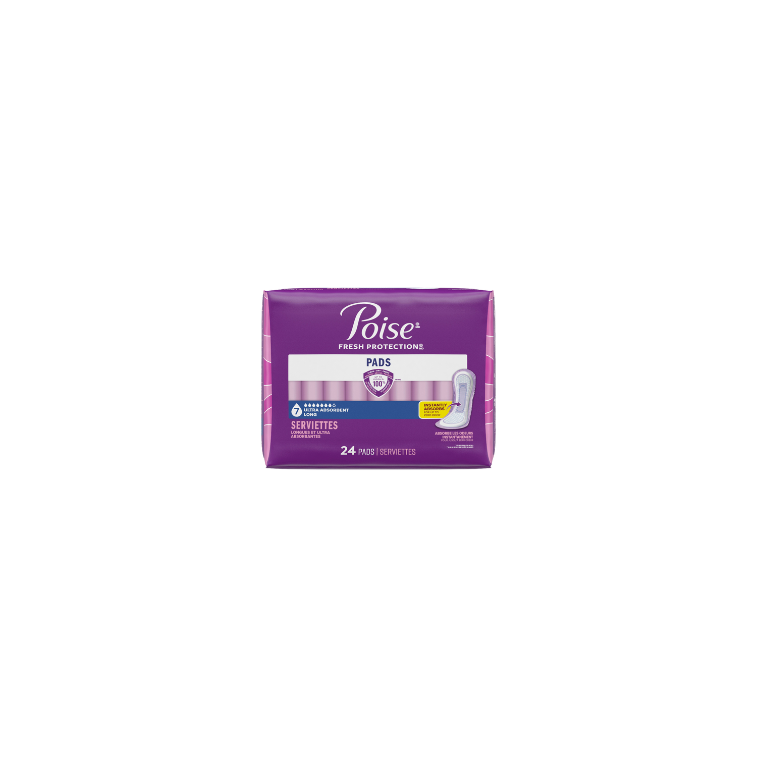 Poise Fresh Protection Ultra Absorbent Long Pads - 24 Count Image 1 of 2
