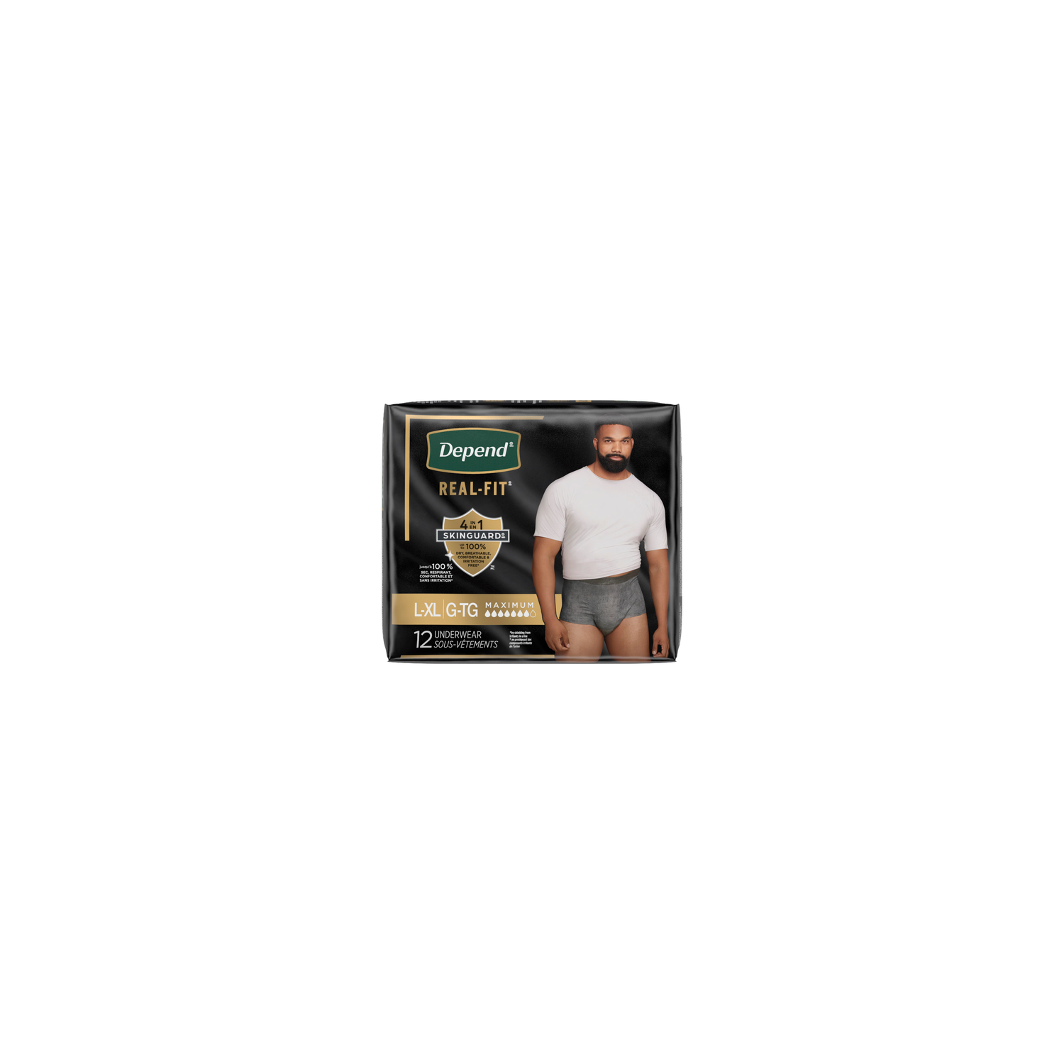 Depend Real Fit Maximum Absorbency Underwear For Men Size L-XL - 12 Count Image 1 of 2