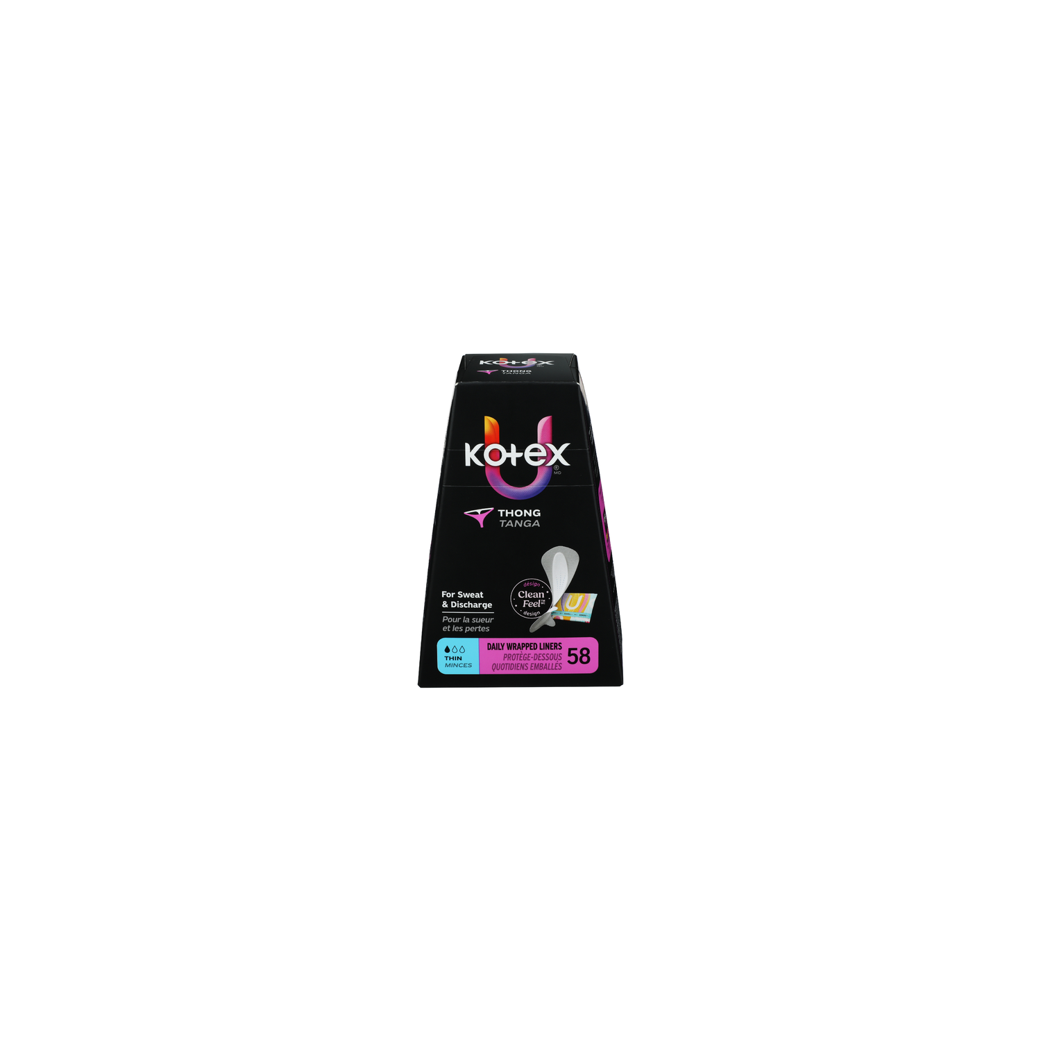 Kotex Thong Light Daily Wrapped Liners - 58 Count Image 1 of 3