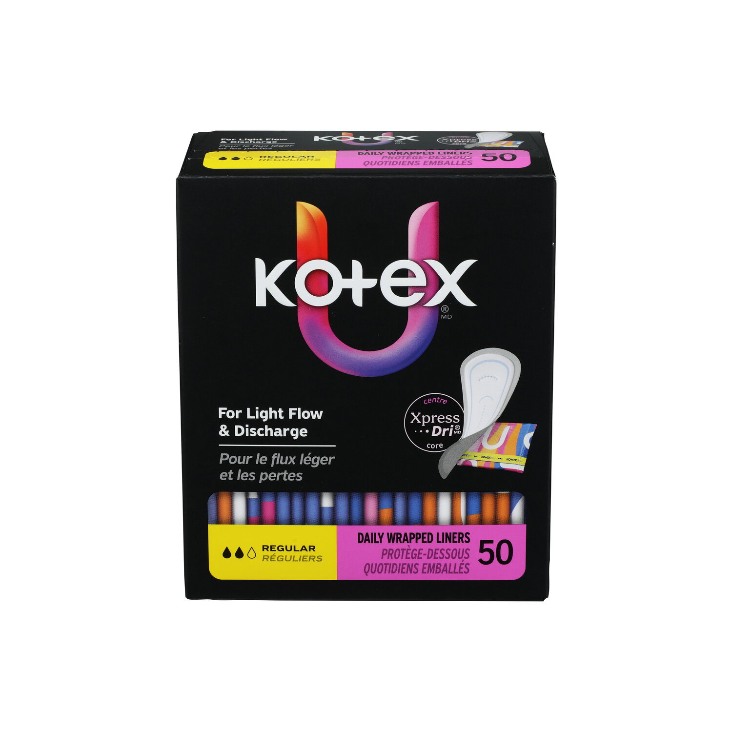 Kotex Regular Daily Wrapped Liners - 50 Count Image 1 of 3