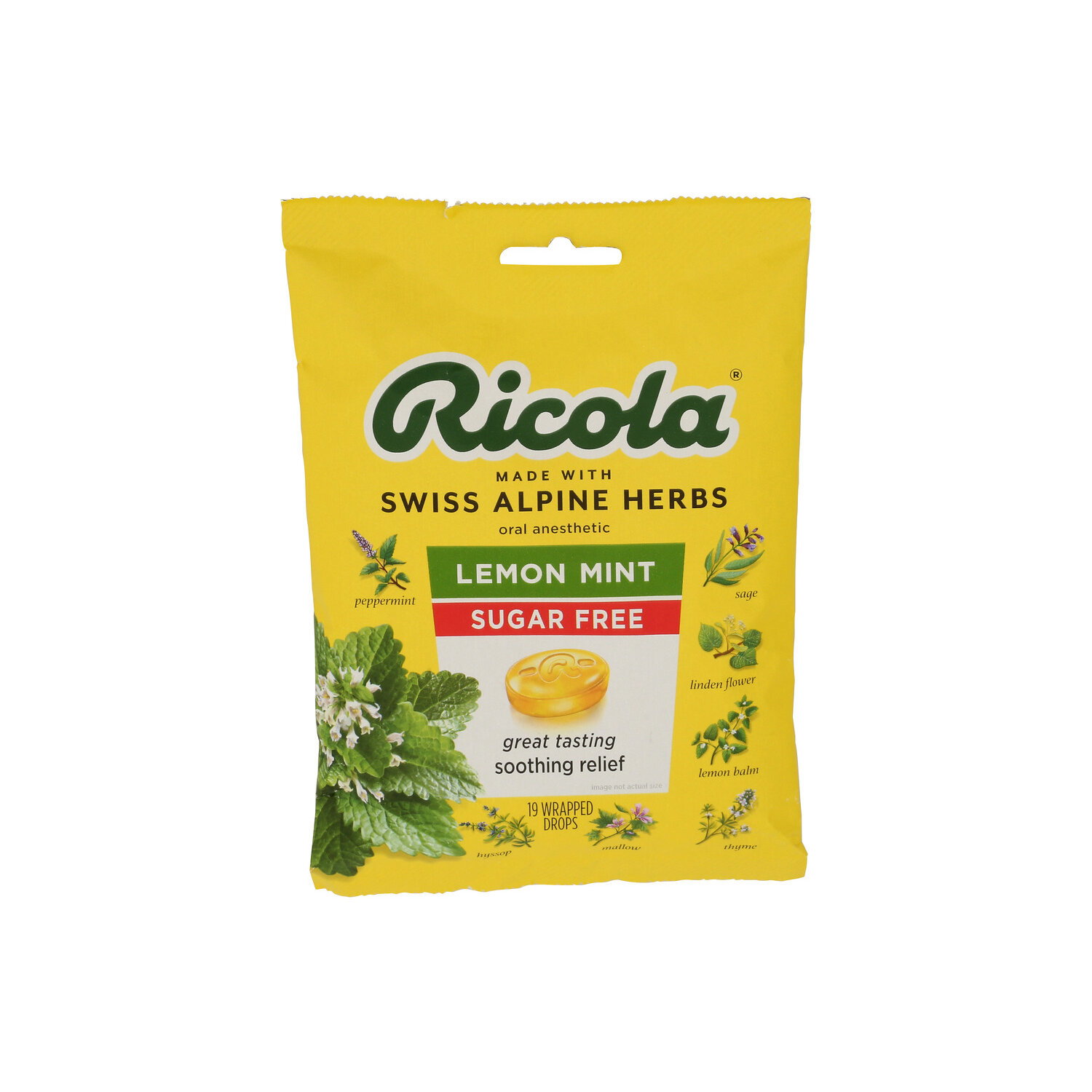 Ricola Sugar Free Lemon Mint Cough Drops - 19 Count Image 1 of 2