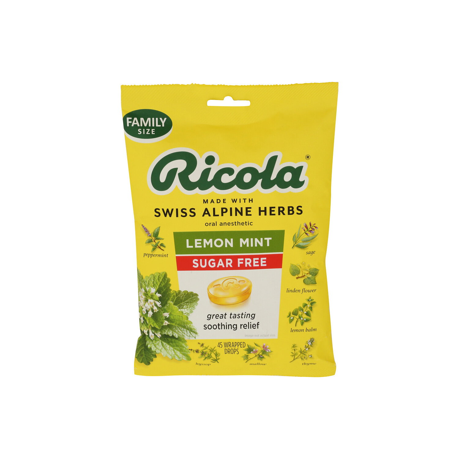 Ricola Sugar Free Lemon Mint Throat Drops - 45 Count Image 1 of 2