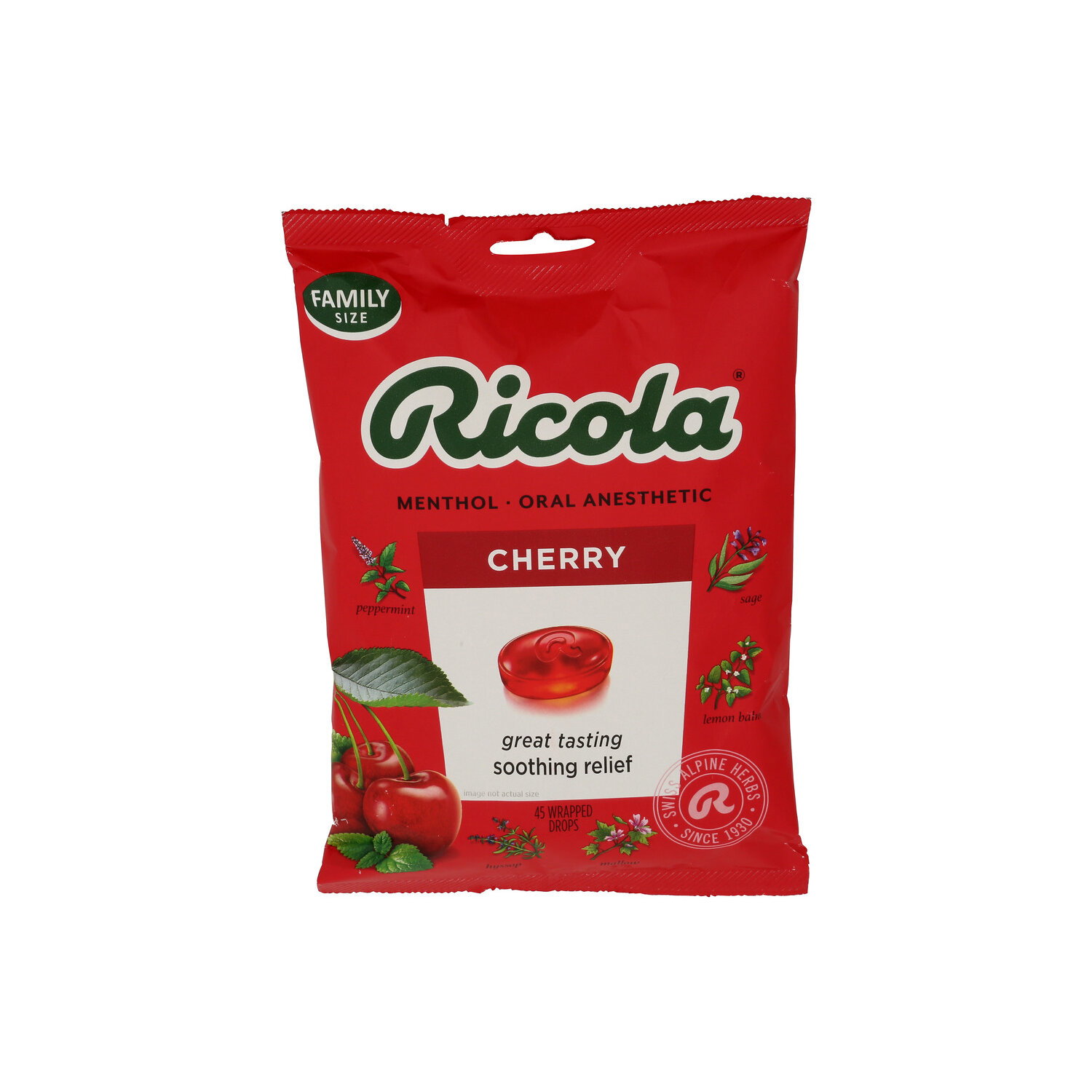 Ricola Cherry Throat Drops Delicious Refreshment - 45 Count Image 1 of 2