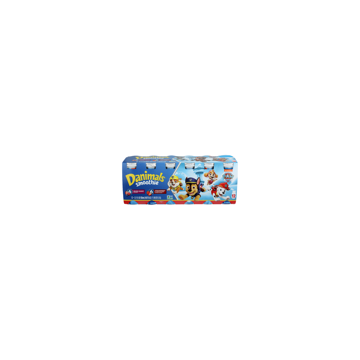 Danimals Smoothie Strawberry & Mixed Berry Dairy Drink - 0.097 Quart - 12 Count Image 1 of 4