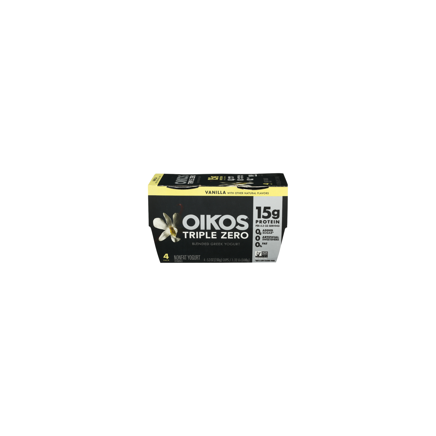 Oikos Vanilla Triple Zero Blended Greek Yogurt - 5.3 Ounce - 4 Count Image 1 of 4