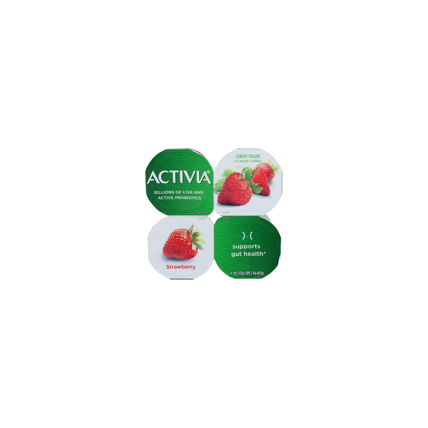 Activia Strawberry Lowfat Yogurt - 4 Ounce - 4 Count Image 1 of 4