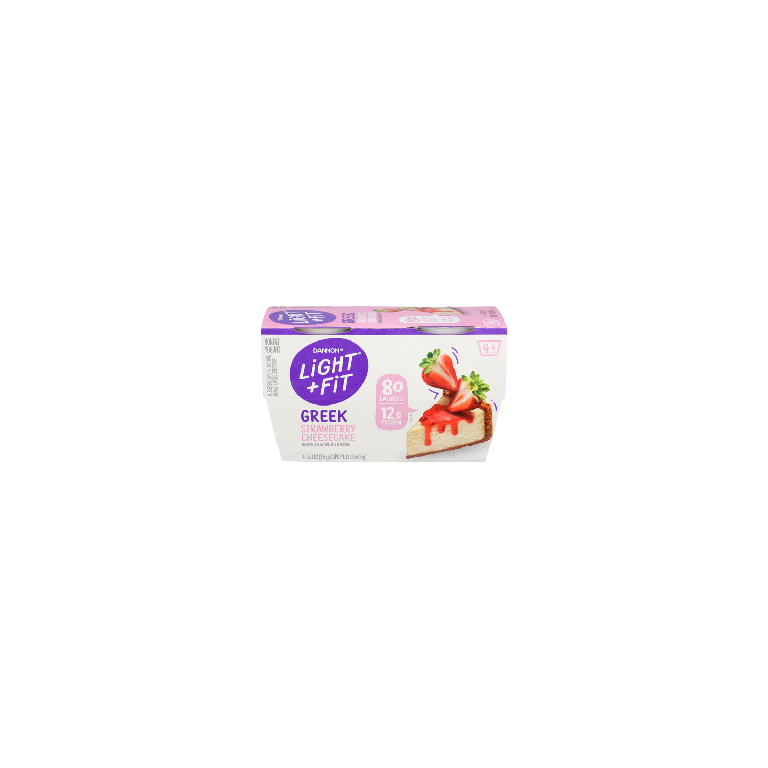 Dannon Strawberry Cheesecake Greek Nonfat Yogurt - 5.3 Ounce - 4 Count Image 1 of 4
