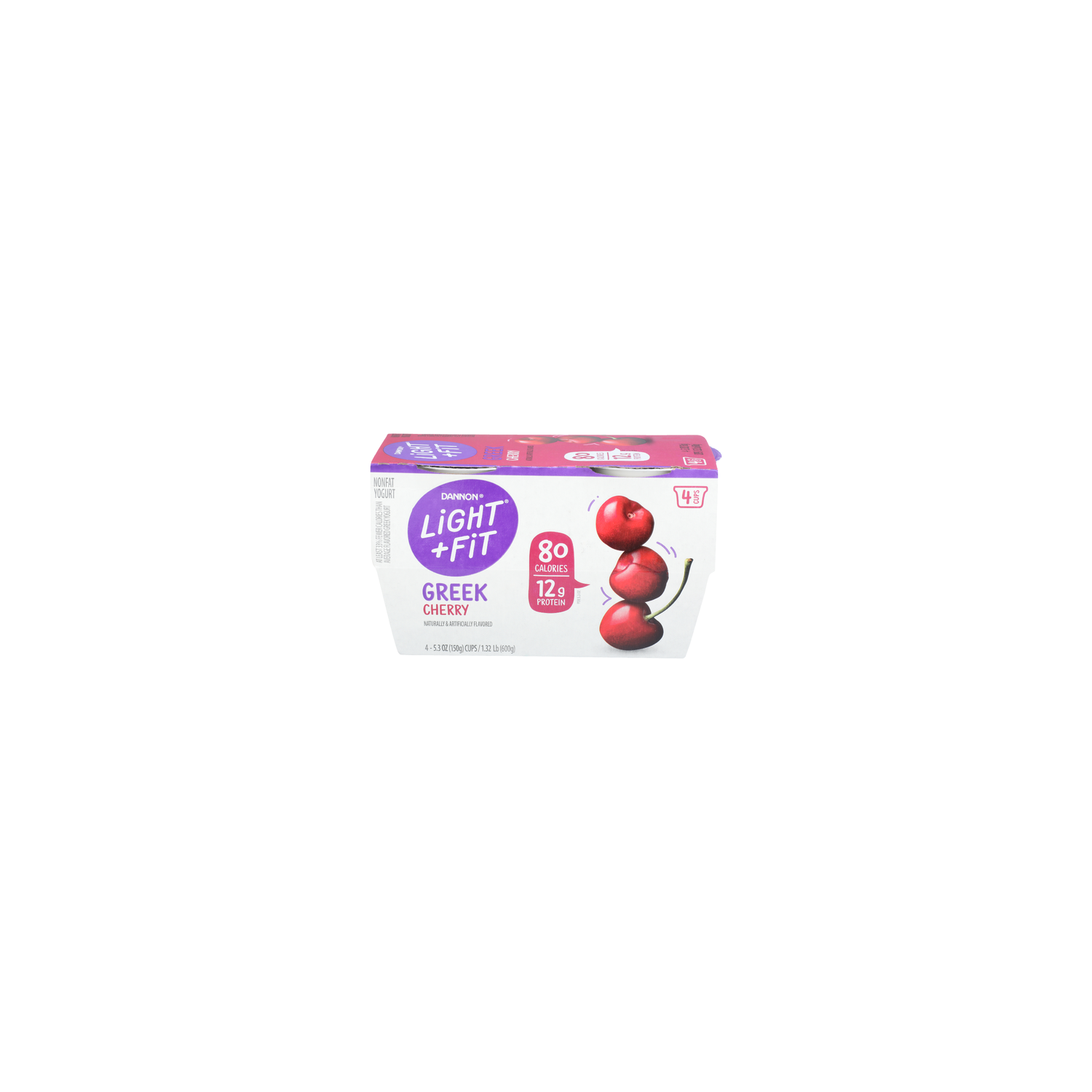 Dannon Light + Fit Greek Cherry Nonfat Yogurt - 5.3 Ounce - 4 Count Image 1 of 4