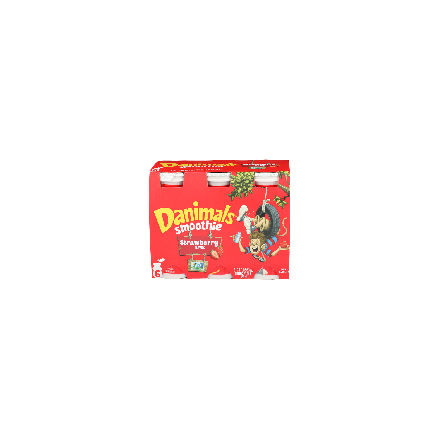 Danimals Strawberry Smoothie - 0.517 Fluid Ounce - 6 Count Image 1 of 4