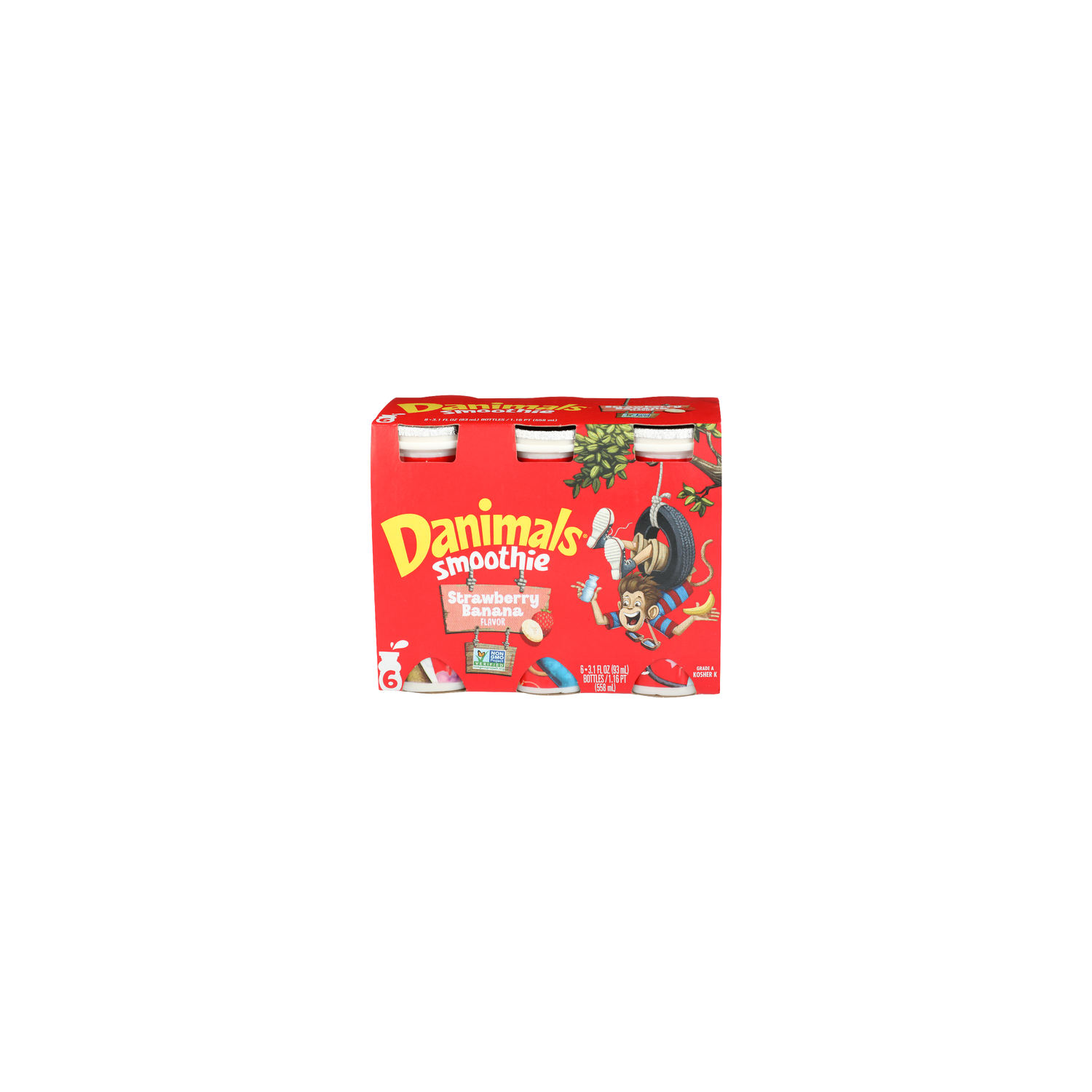 Danimals Strawberry Banana Flavor Smoothie - 0.517 Fluid Ounce - 6 Count Image 1 of 4