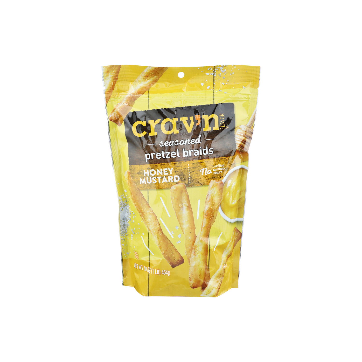 Crav'n Flavor Honey Mustard Seasoned Pretzel Braids - 16 Ounce