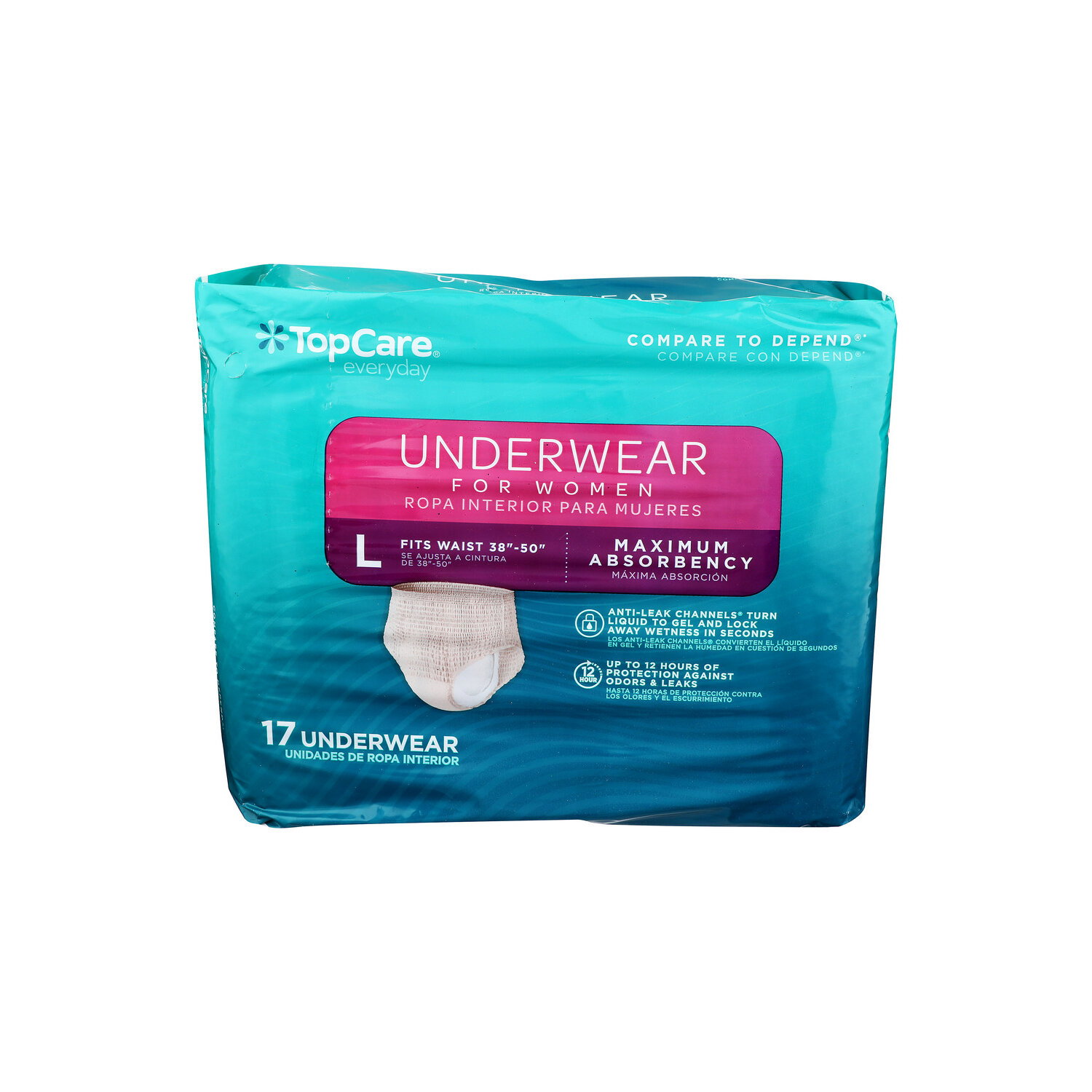 TopCare Everyday Maximum Absorbency Large Underwear For Women - 17 Count Image 1 of 2