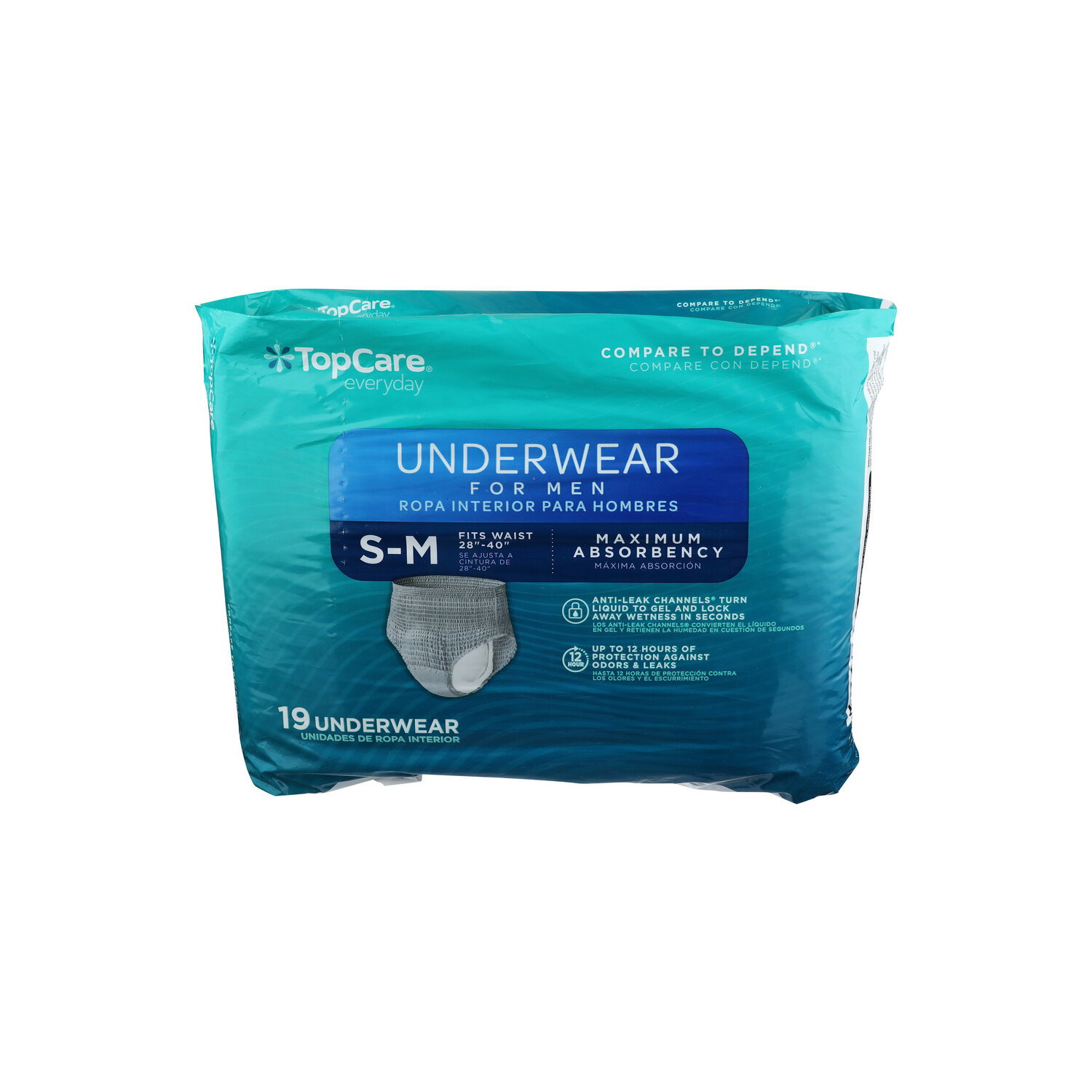 Top Care Everyday Small-Medium Maximum Absorbency Underwear For Men - 19 Count Image 1 of 2