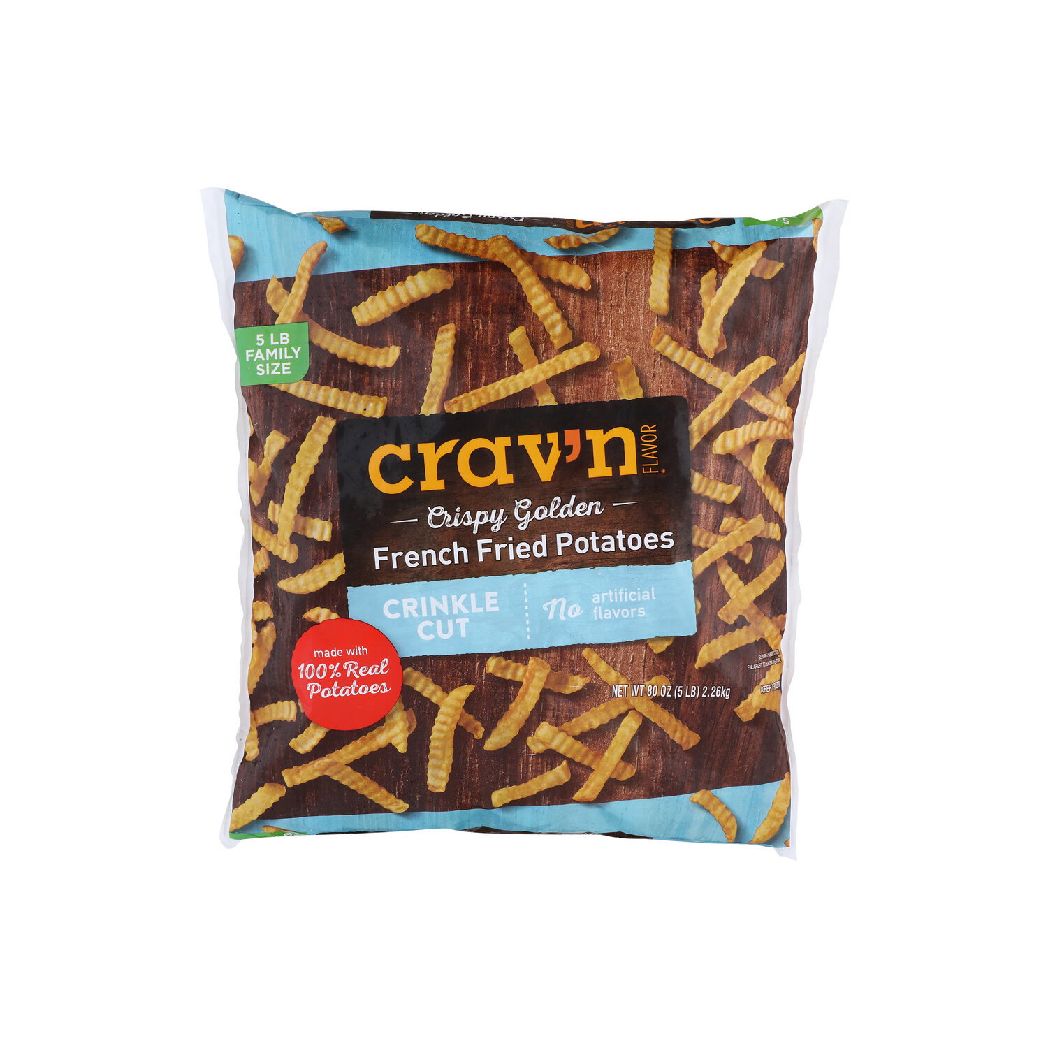 Crav'n Flavor Family Size Crinkle Cut French Fried Potatoes - 80 Ounce Image 1 of 4