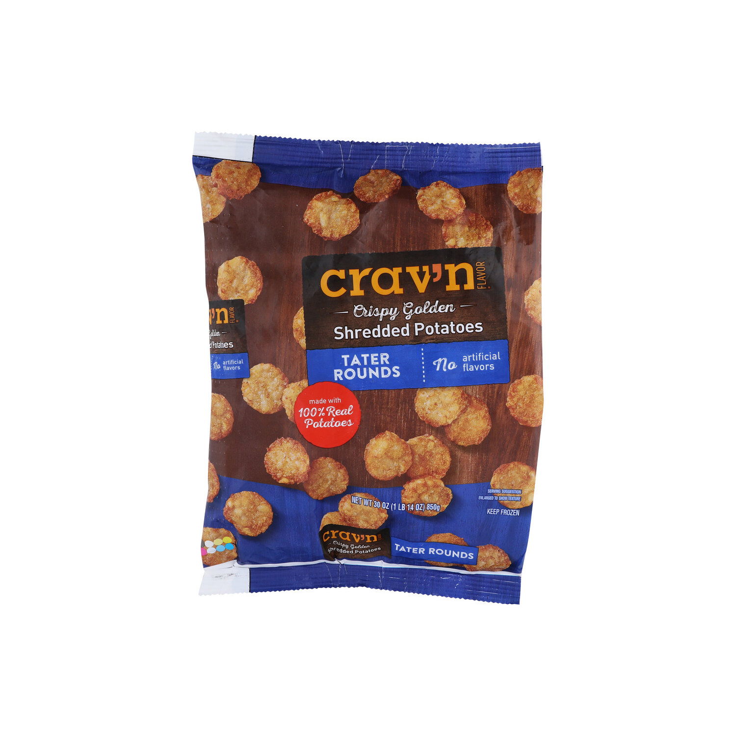Crav'n Flavor Crispy Golden Tater Rounds Shredded Potatoes - 30