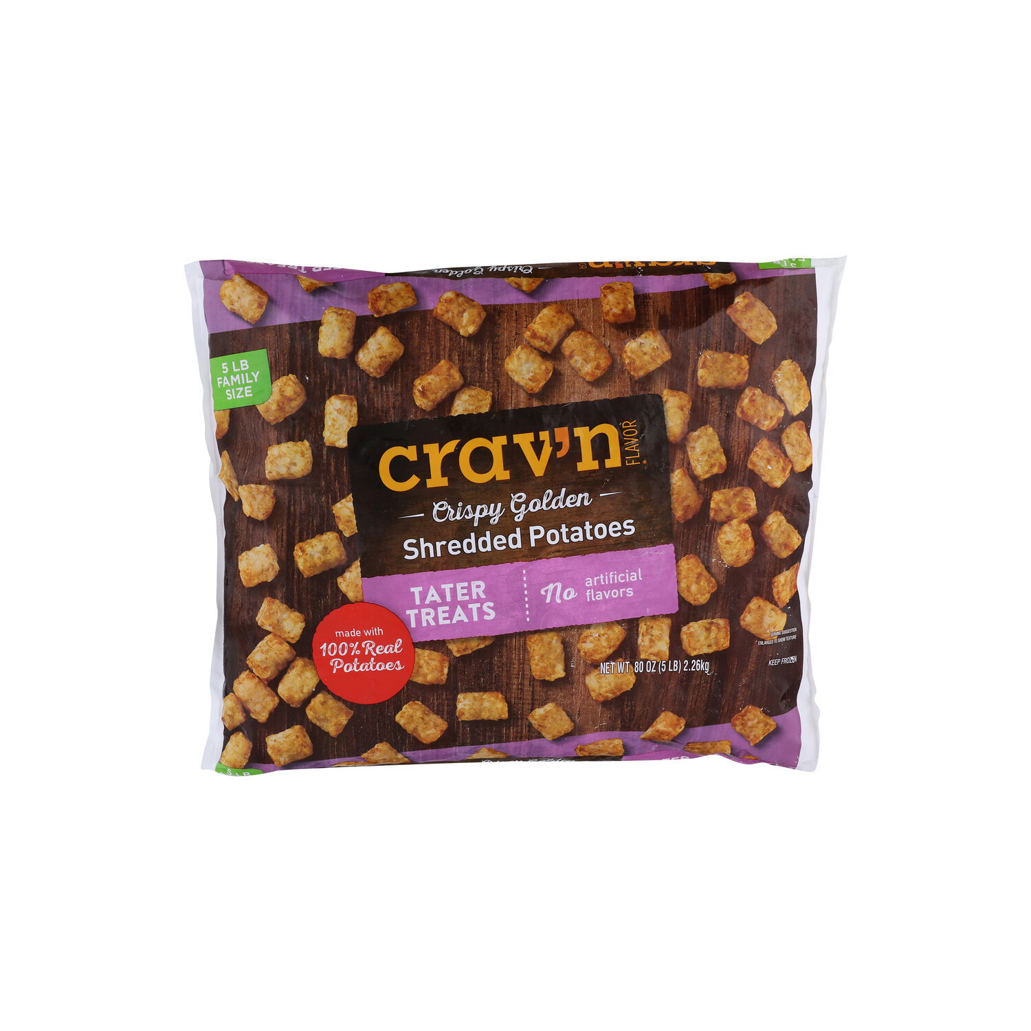 Crav'n Flavor Family Size Crispy Golden Tater Treats Shredded