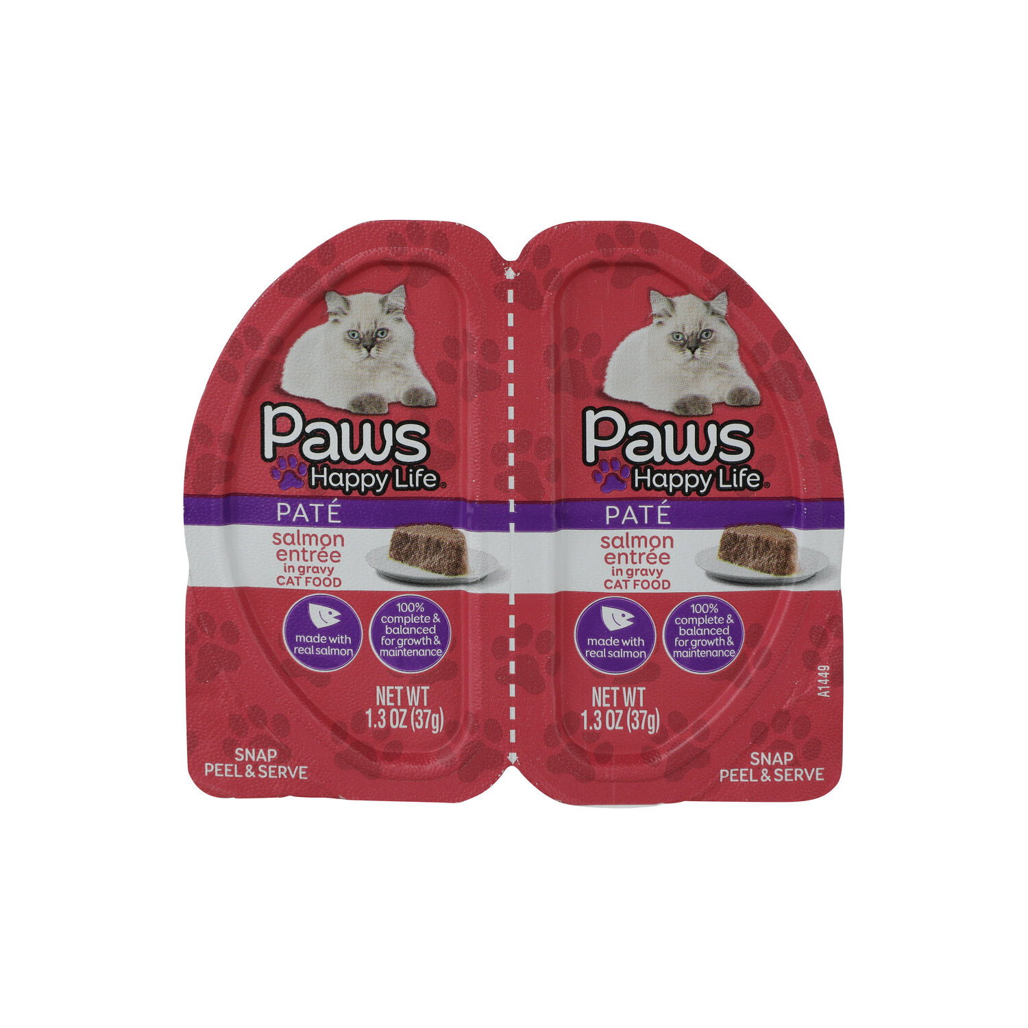 Paws Happy Life Salmon Entrée In Gravy Pate Wet Cat Food - 2 Count Image 1 of 4