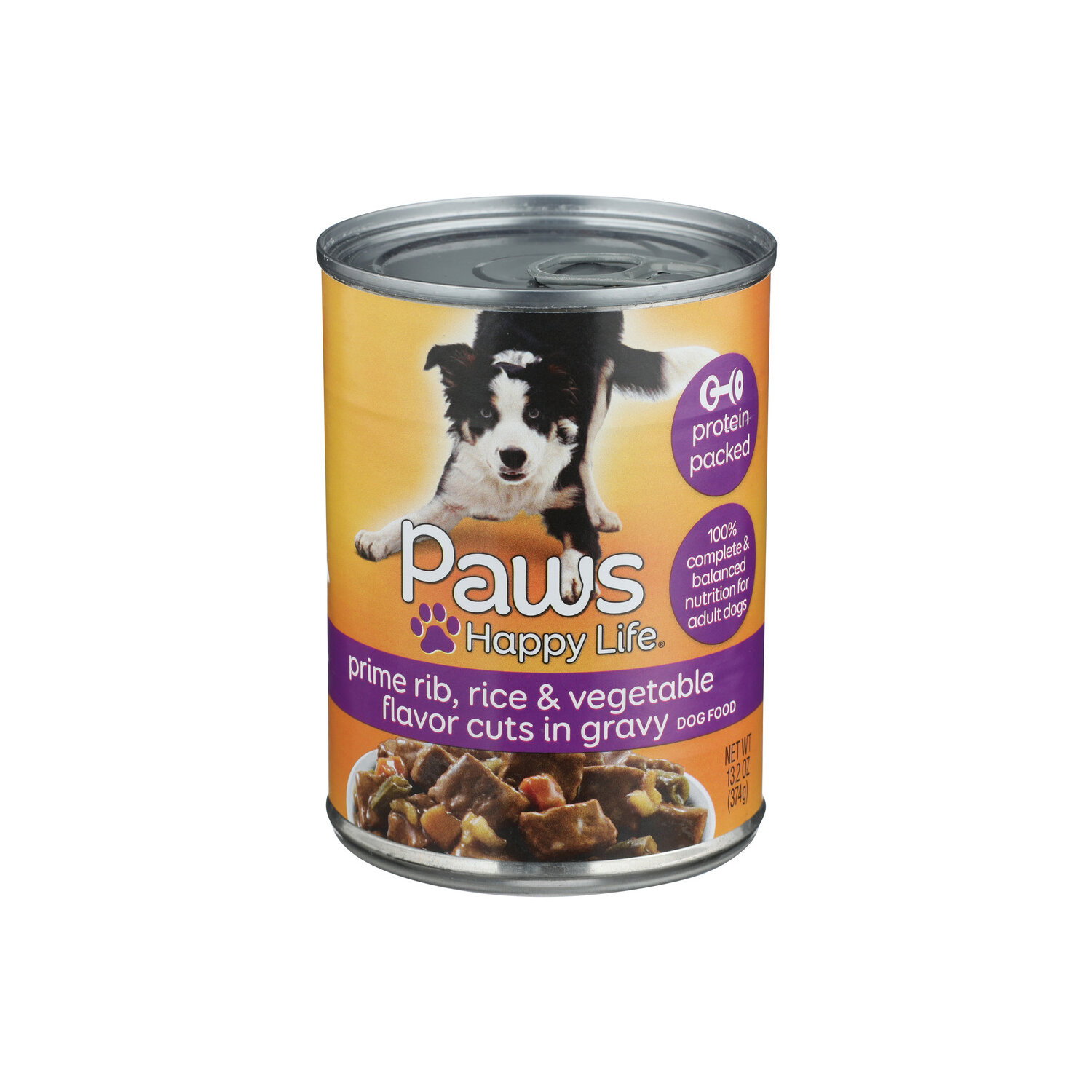 Paws Happy Life Prime Rib Rice & Vegetable Flavor Cuts In Gravy Dog Food - 13.2 Ounce Image 1 of 4