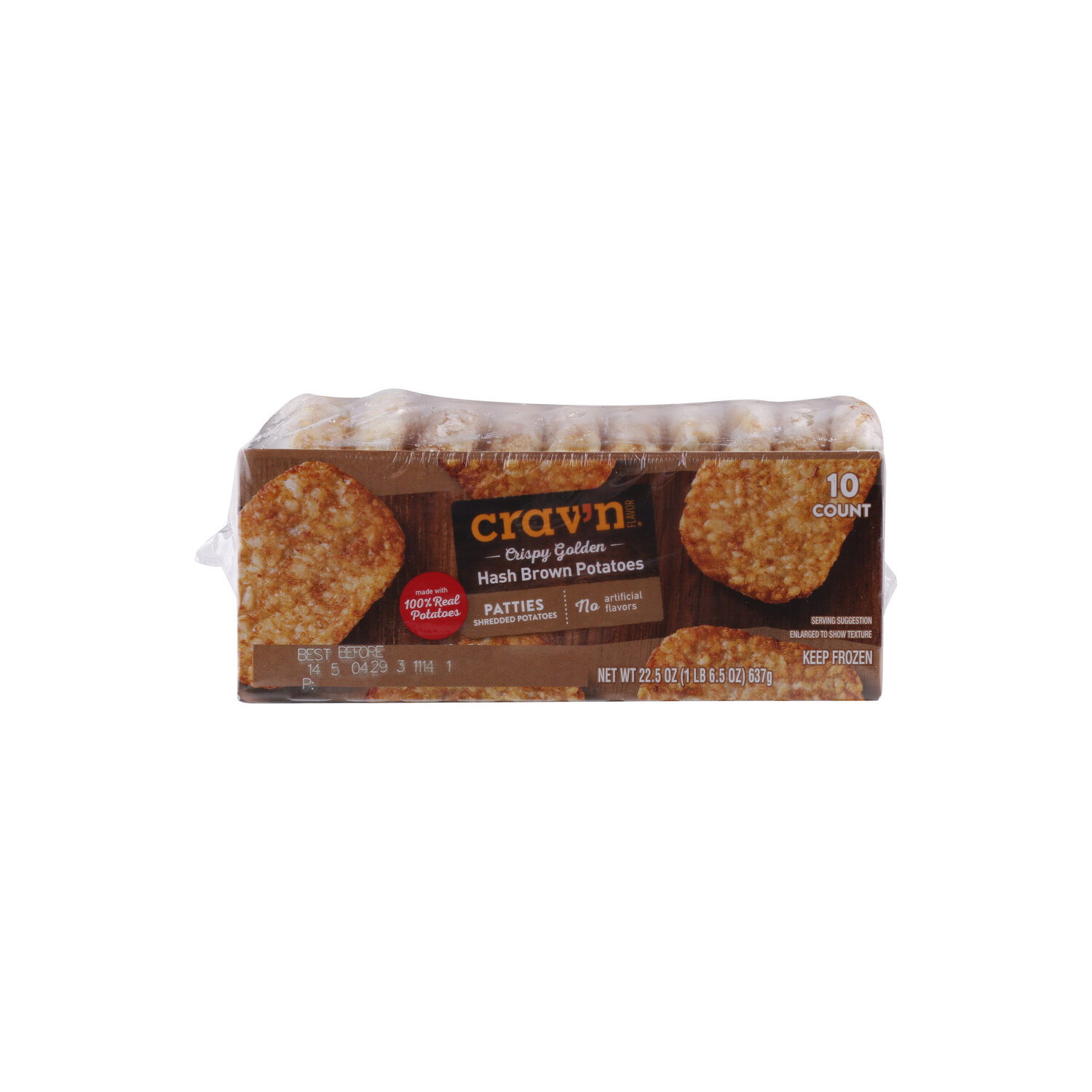 Crav'n Flavor Hash Brown Potato Patties - 2.25 Ounce - 10 Count Image 1 of 2