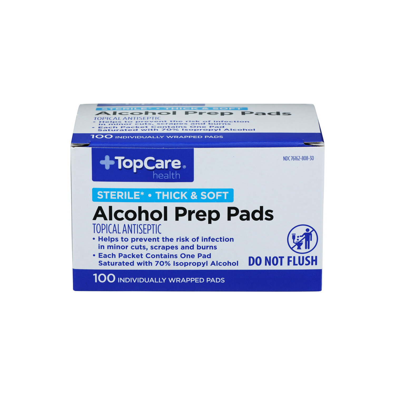 Top Care Health Alcohol Prep Pads - 100 Count Image 1 of 2