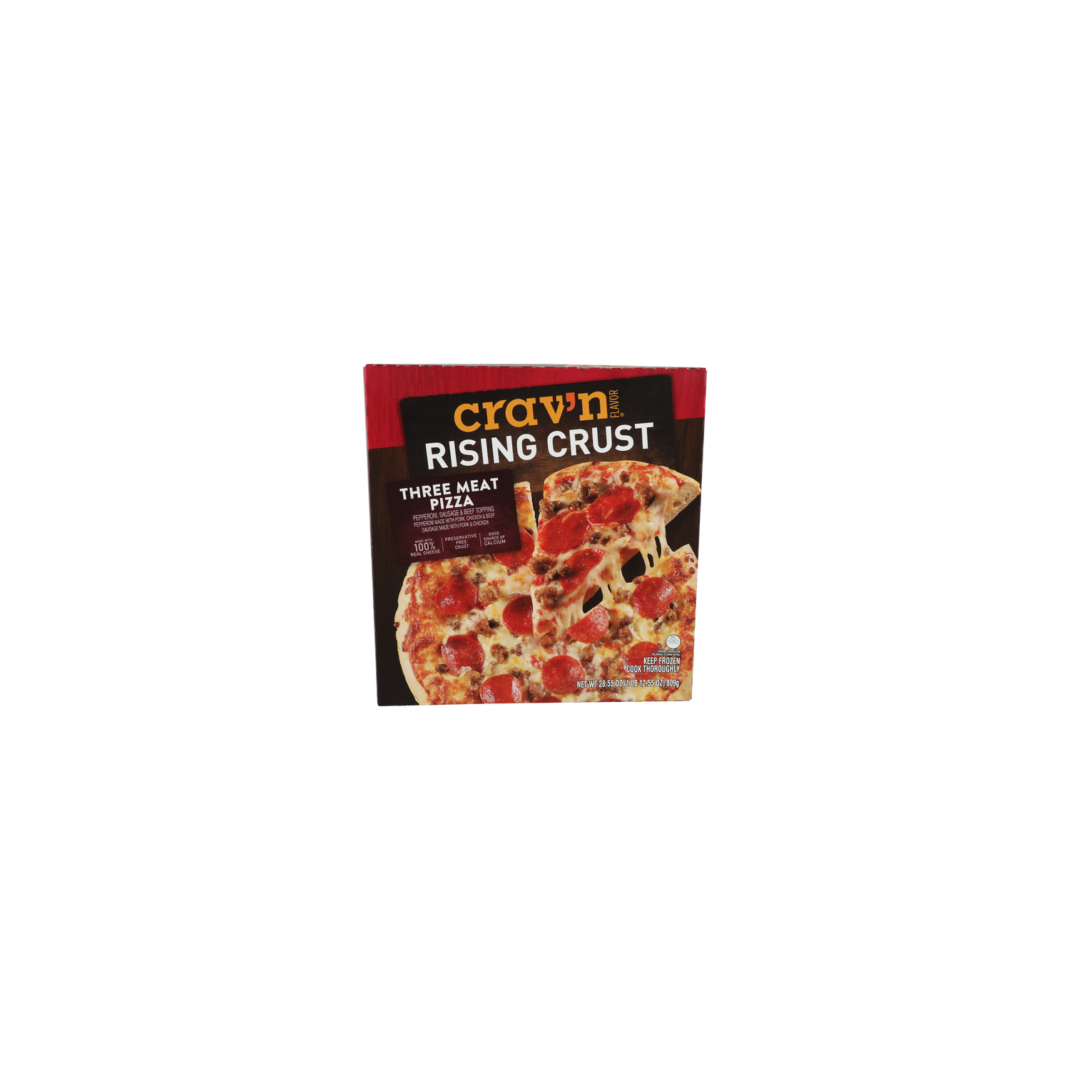 Crav'n Flavor Rising Crust Three Meat Pizza - 28.55 Ounce Image 1 of 4