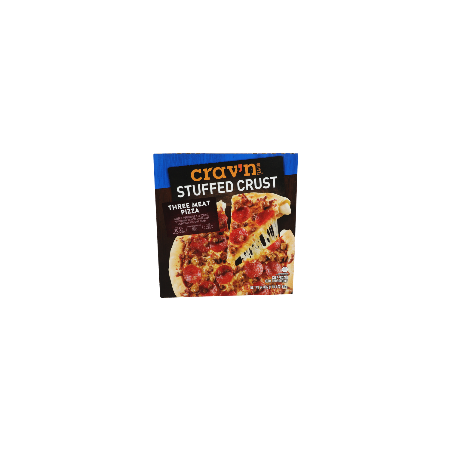 Crav'n Flavor Stuffed Crust Three Meat Pizza - 24 Ounce Image 1 of 4