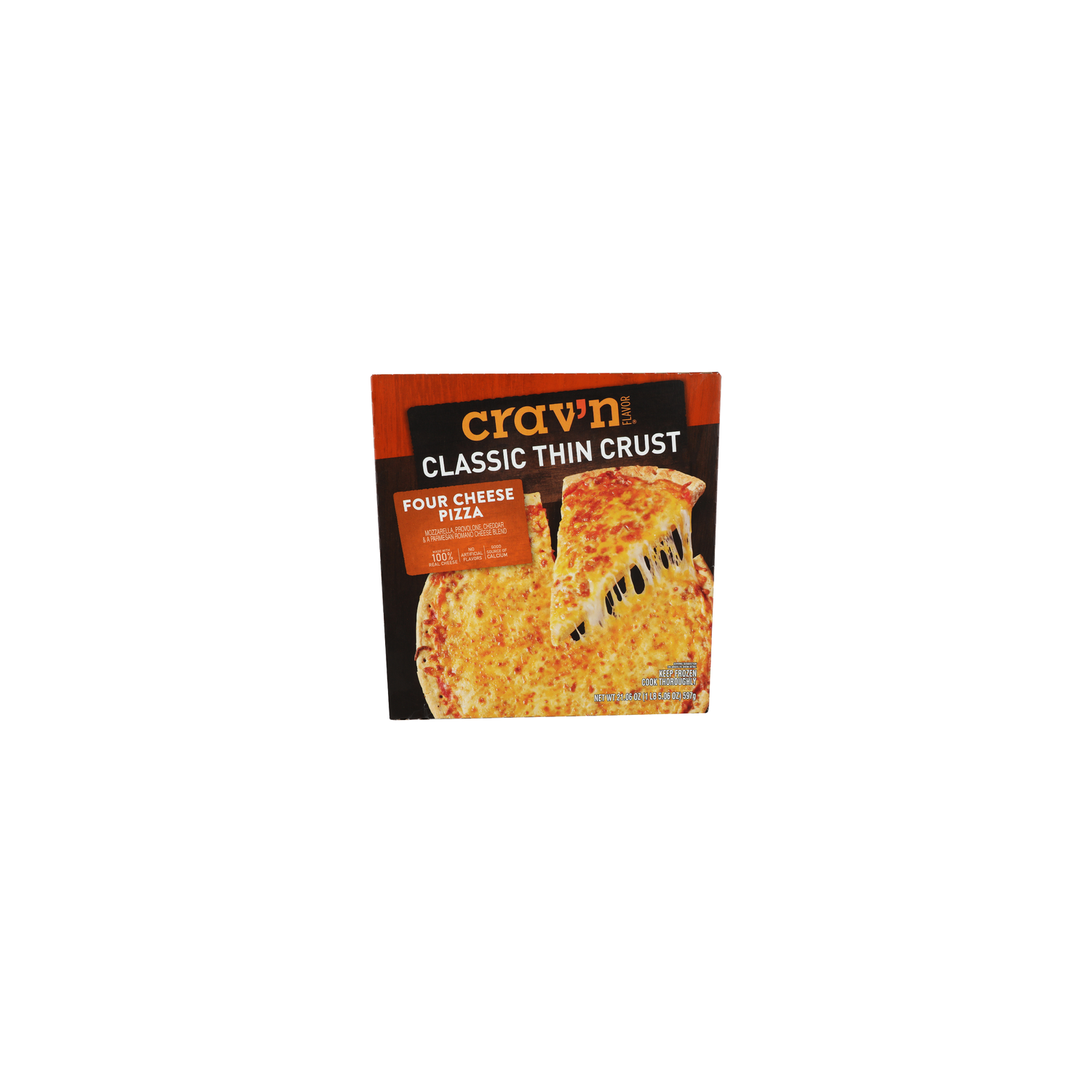 Crav'n Flavor Classic Thin Crust Four Cheese Pizza - 21.06 Ounce Image 1 of 4