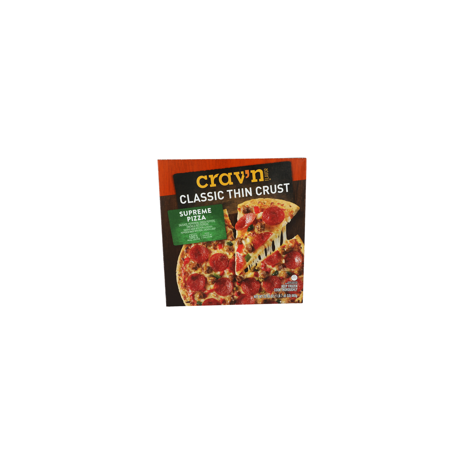 Crav'n Flavor Classic Thin Crust Supreme Pizza - 23.45 Ounce Image 1 of 4