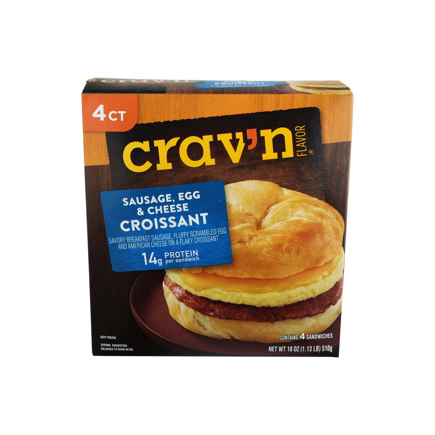 Crav'n Flavor Sausage Egg & Cheese Croissant - 4.5 Ounce - 4 Count Image 1 of 4