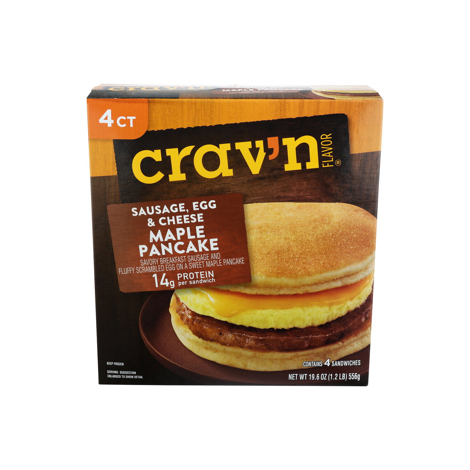 Crav'n Flavor Sausage, Egg & Cheese Maple Pancake Breakfast Sandwich - 4.9 Ounce - 4 Count Image 1 of 4