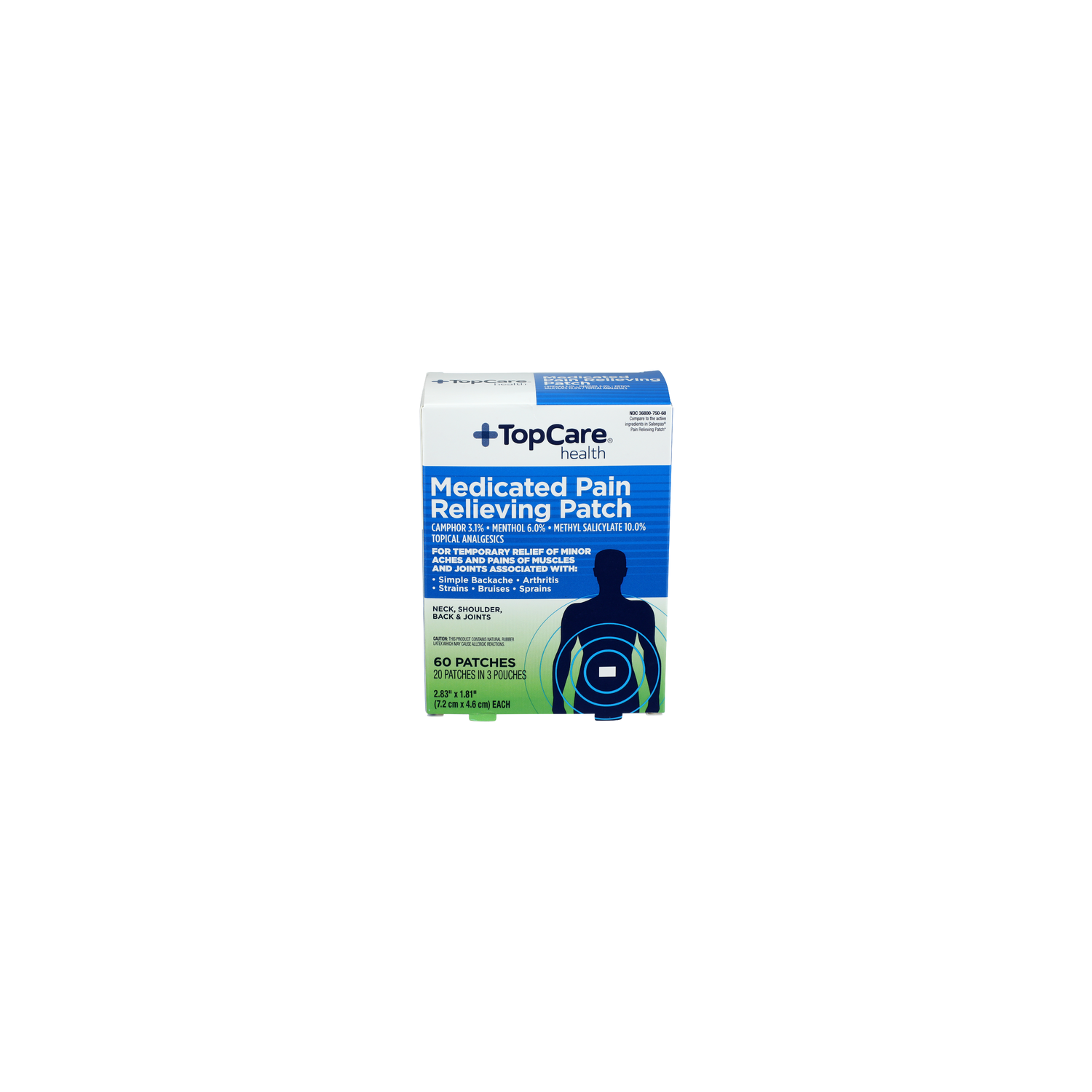Topcare Medicated Pain Relieving Patch - 60 Count Image 1 of 2