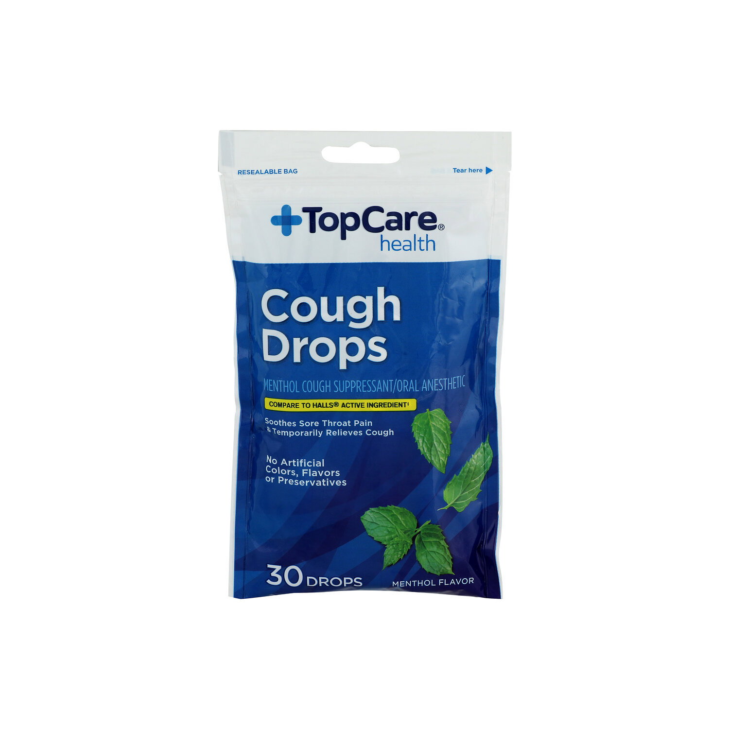 Top Care Health Menthol Cough Drops - 30 Count Image 1 of 2