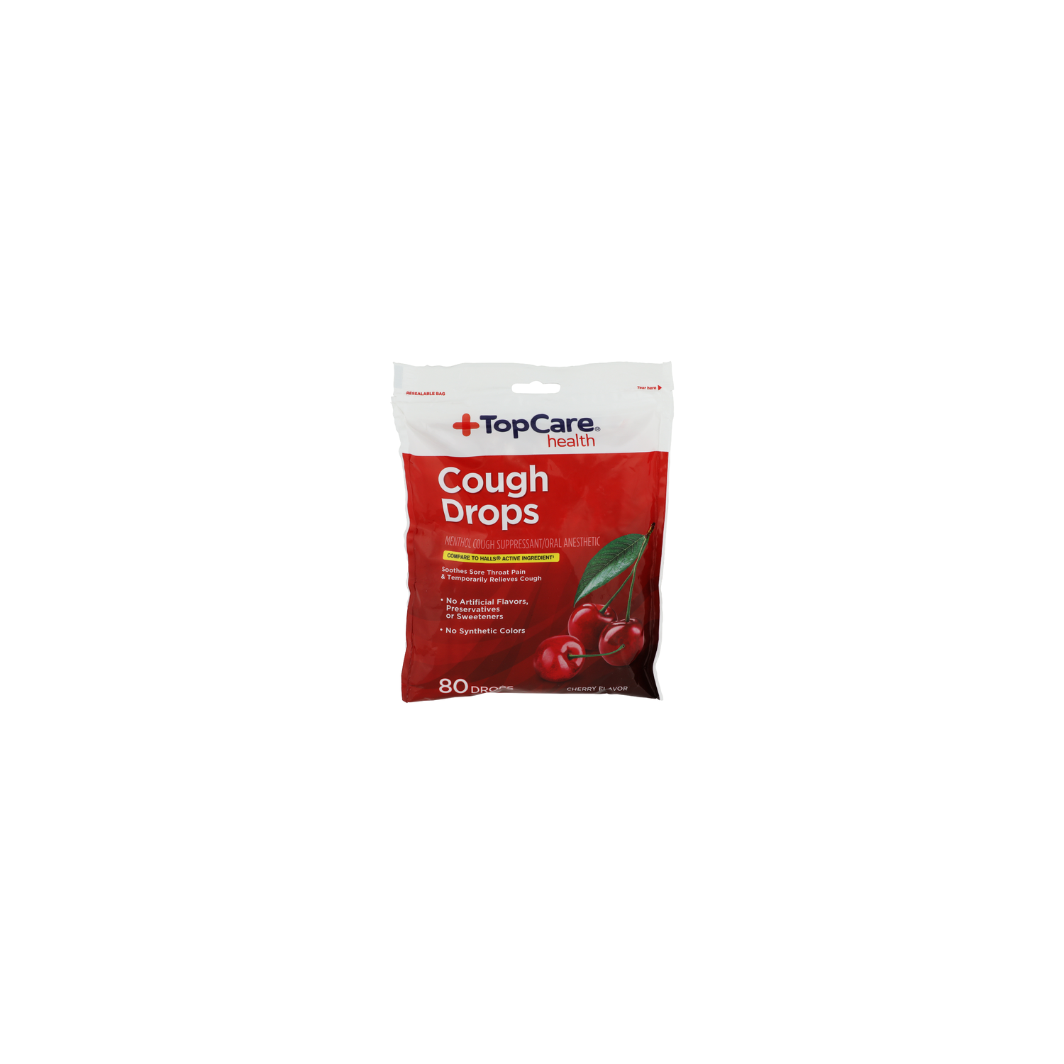 Top Care Health Cherry Cough Drops - 80 Count Image 1 of 2