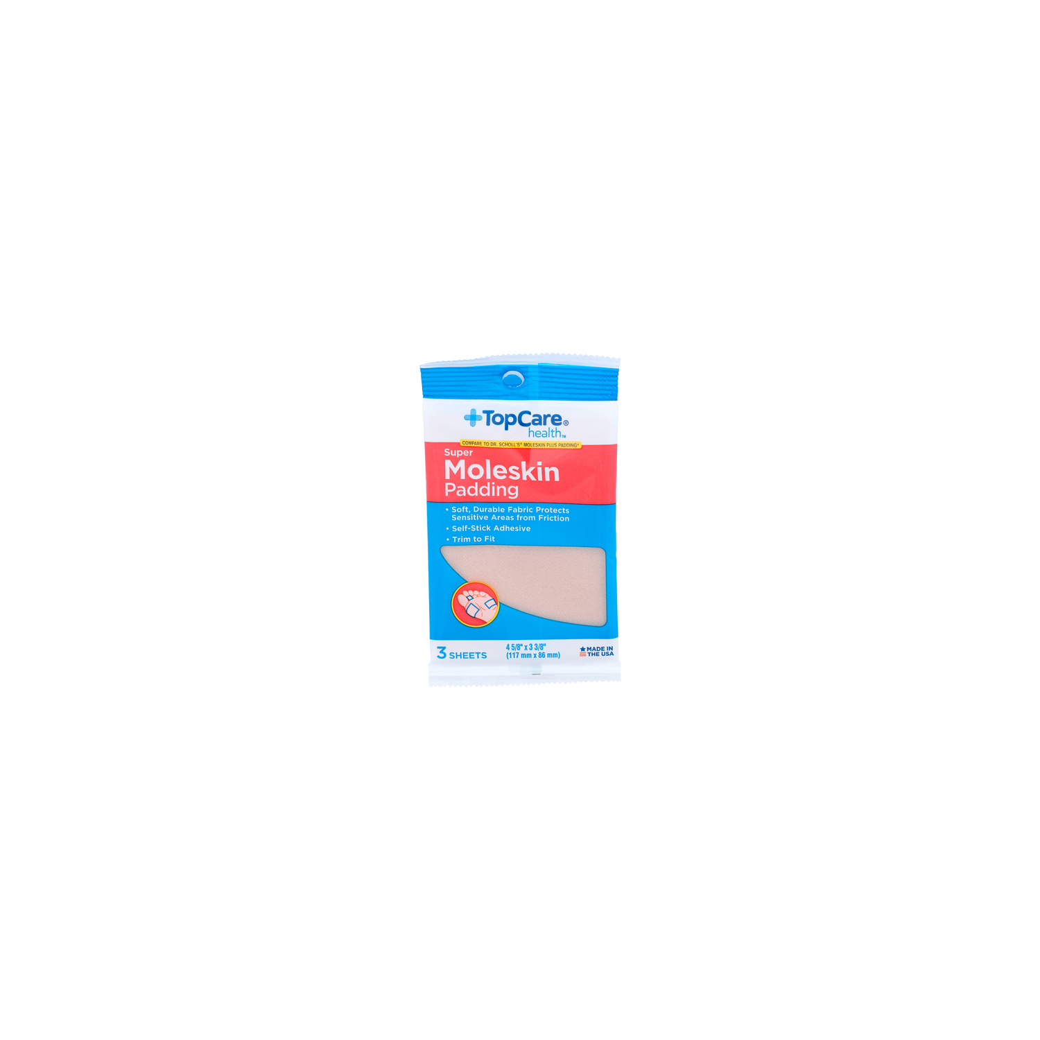 Topcare Health Super Health Moleskin Padding - 3 Count Image 1 of 2