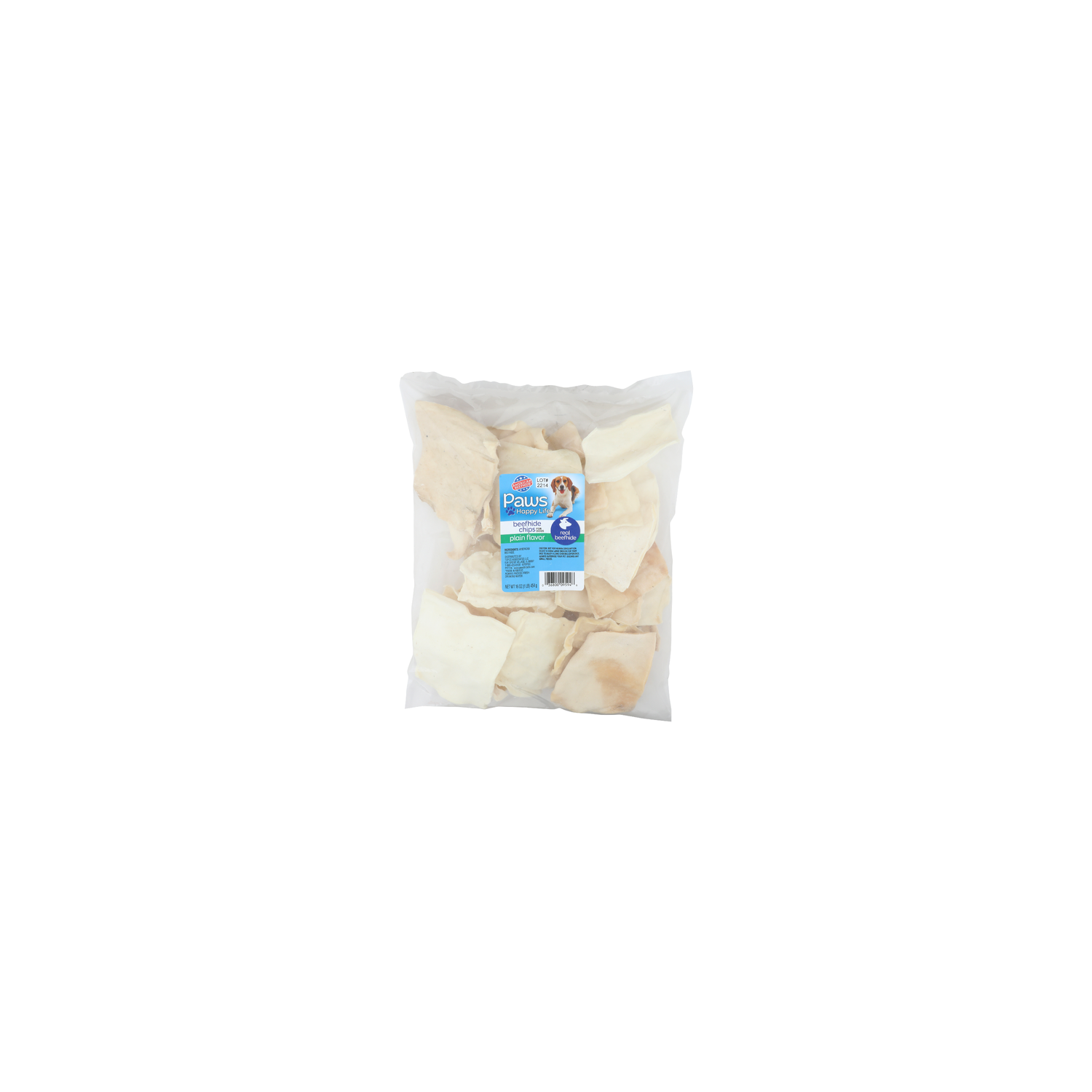 Paws Happy Life Plain Flavor Beef Hide Chips - 16 Ounce Image 1 of 3