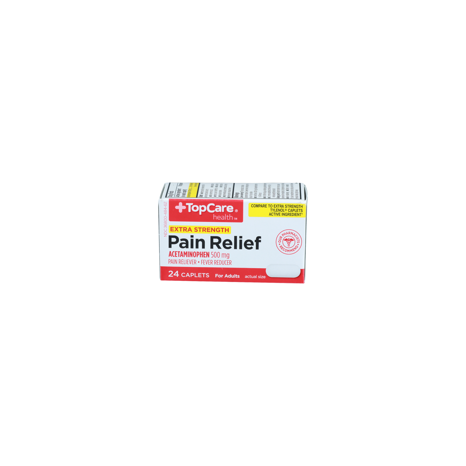 TopCare Health Extra Strength Acetaminophen Pain & Fever Caplets - 24 Count Image 1 of 4