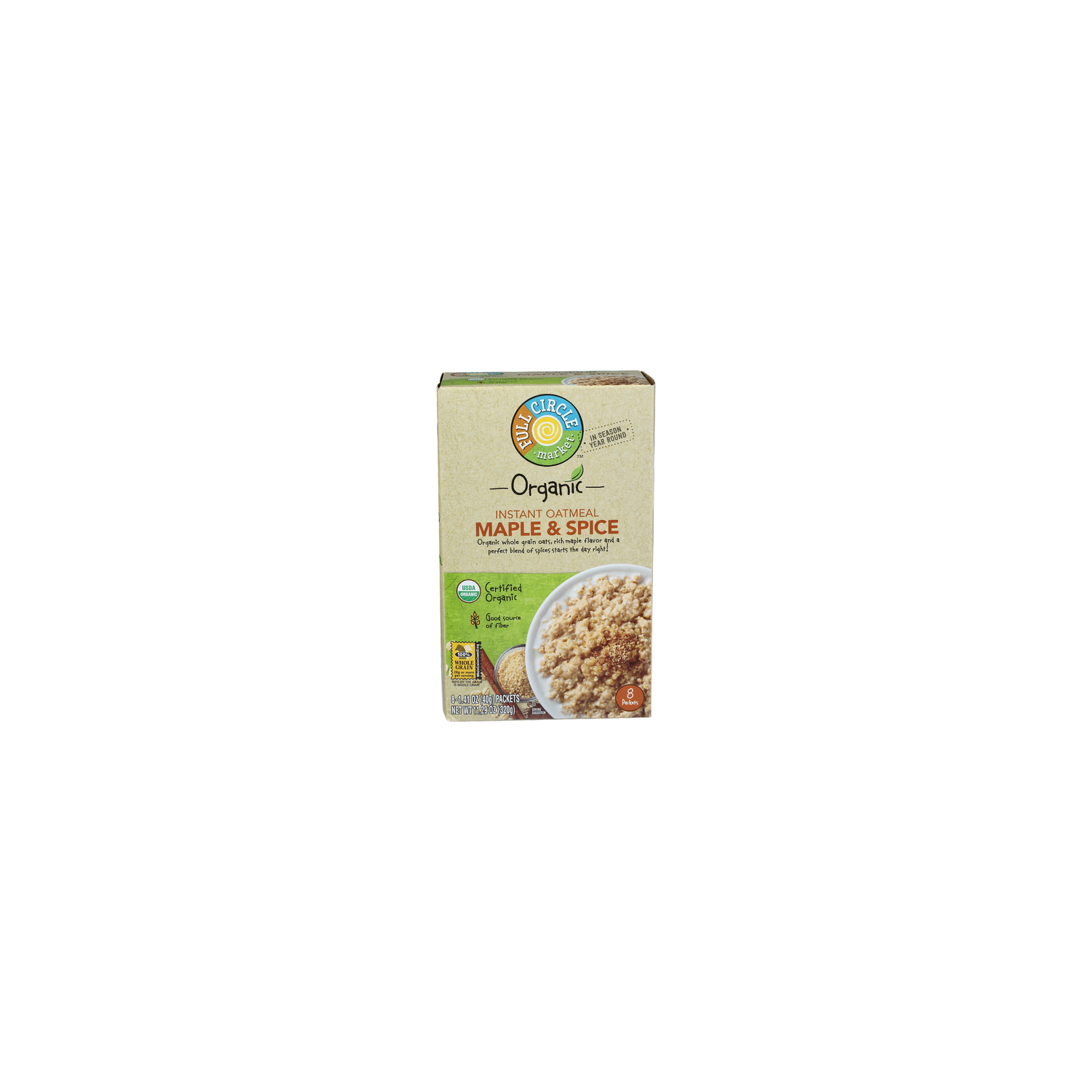 Full Circle Market Maple & Spice Instant Oatmeal - 1.411 Ounce - 8 Count Image 1 of 4