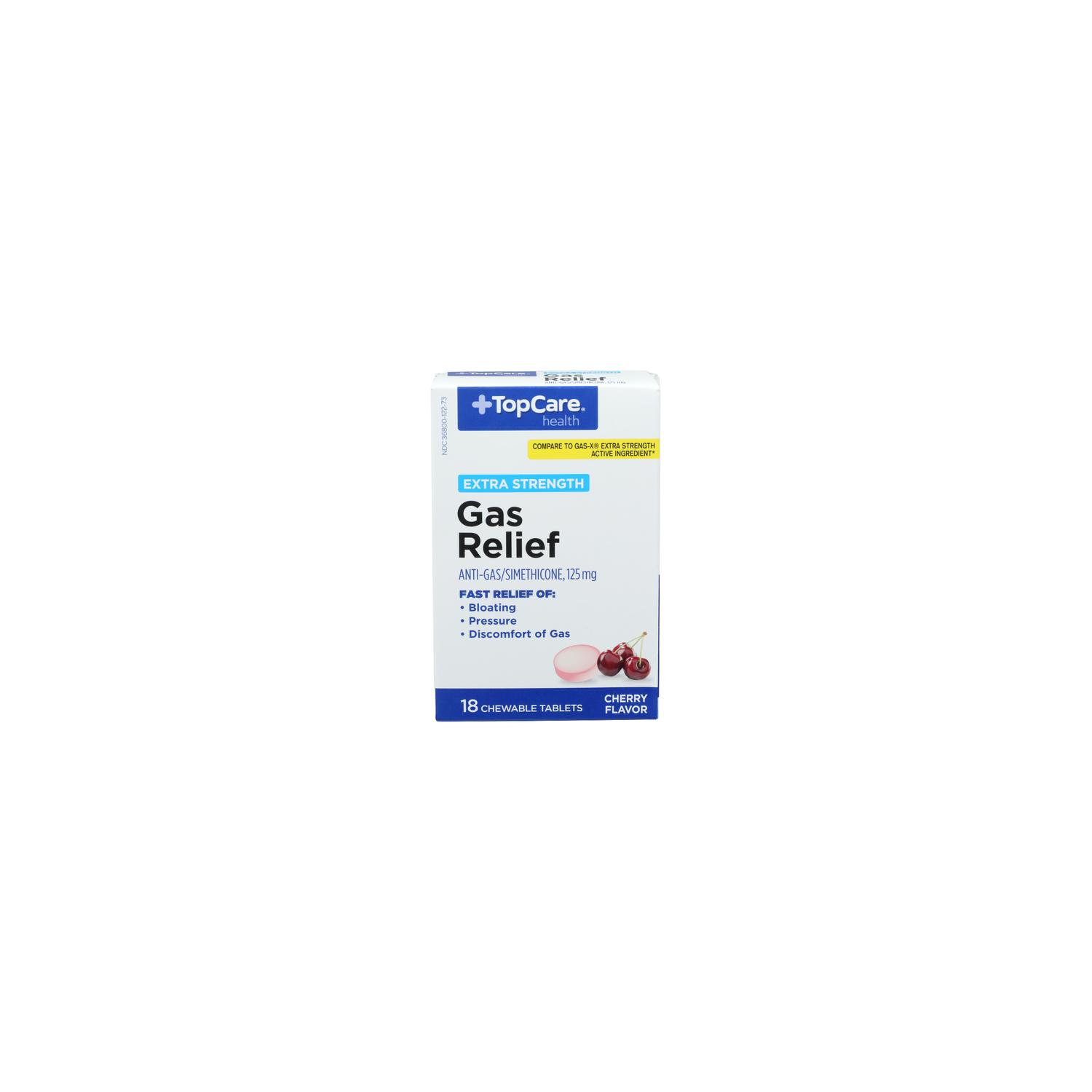 TopCare Health Cherry Flavor Extra Strength Gas Relief Chewable - 18 Count Image 1 of 2
