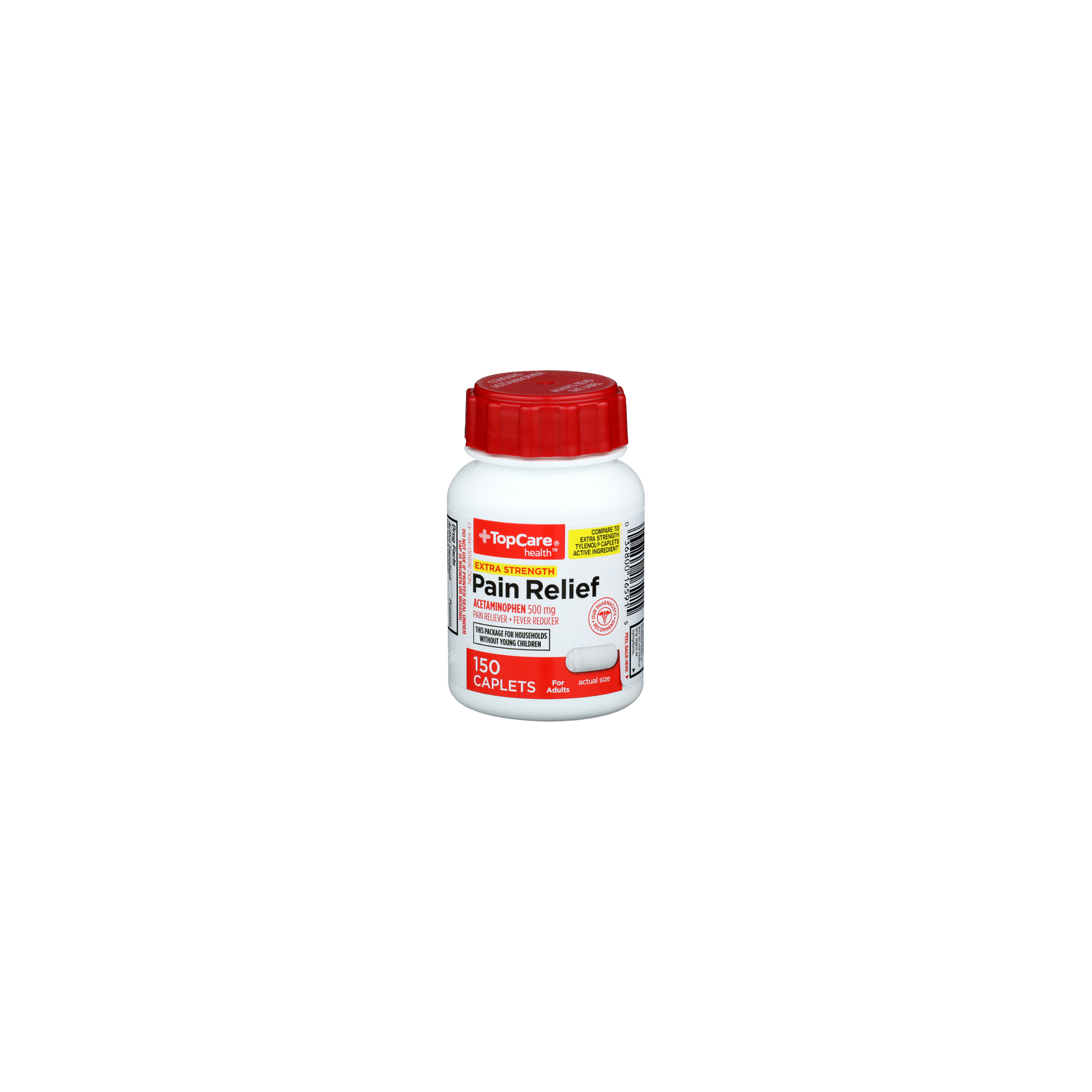 TopCare Health Extra Strength Acetaminophen Pain & Fever Caplets - 150 Count Image 1 of 4