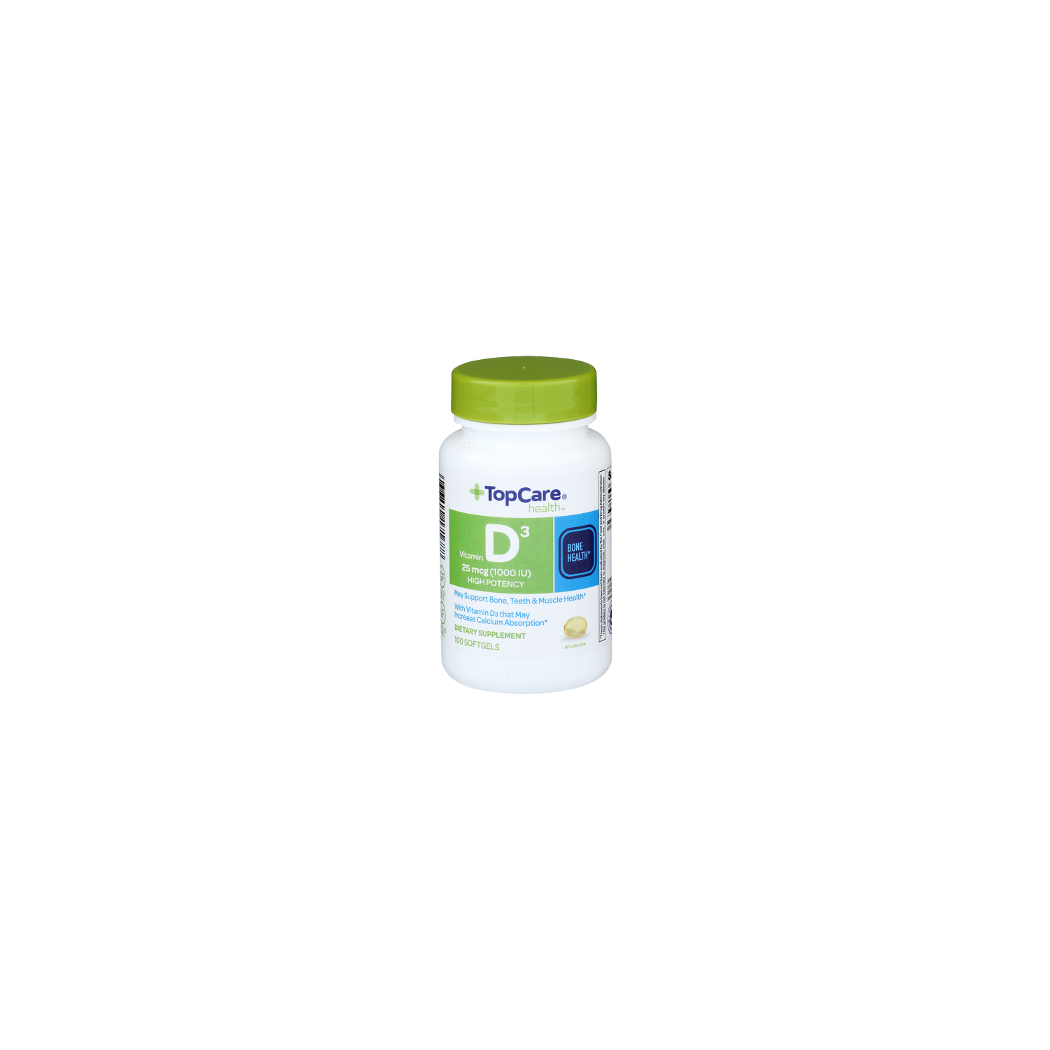 Topcare Health 25 Mcg 1000 Iu Vitamin D3 - 100 Count Image 1 of 4