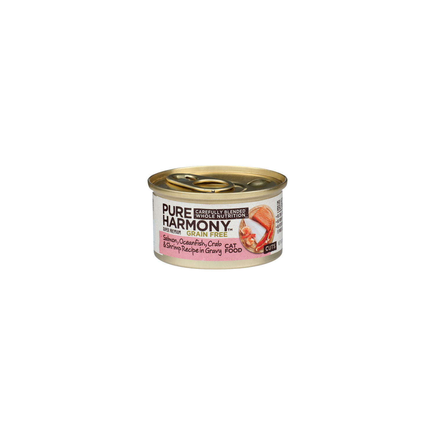 Pure Harmony Salmon, Oceanfish, Crab & Shrimp Recipe In Gravy Super Premium Grain Free Cat Food - 3 Ounce Image 1 of 4