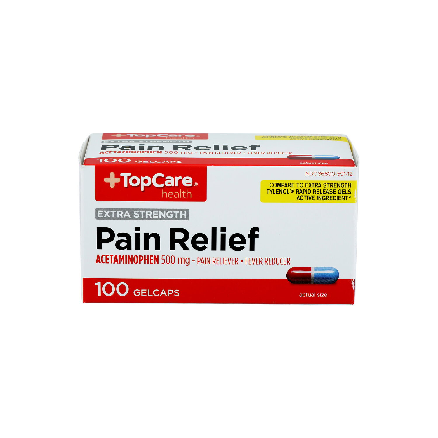 Top Care Health Extra Strength Pain Relief Gelcaps - 100 Count Image 1 of 4