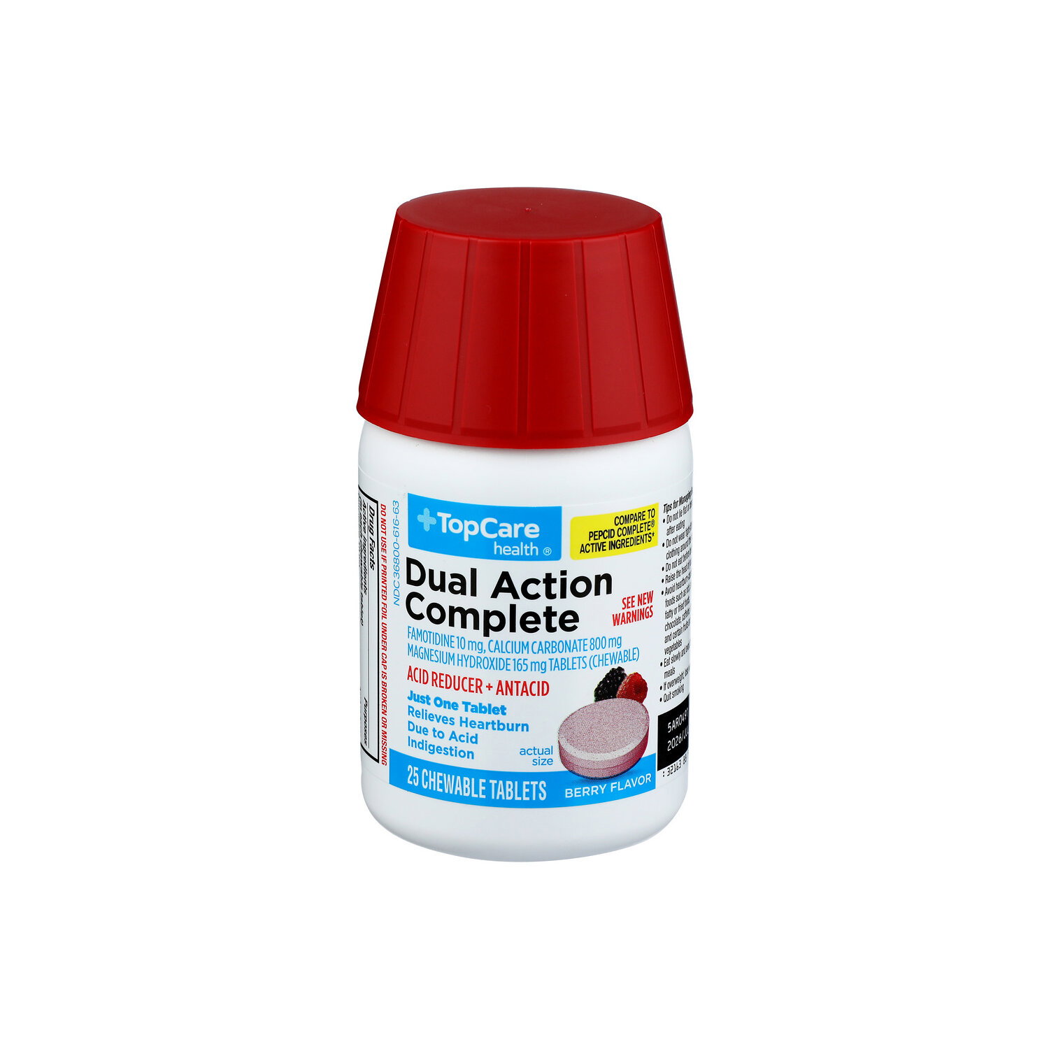 Top Care Health Berry Dual Action Complete Acid Reducer & Antacid - 25 Count Image 1 of 4