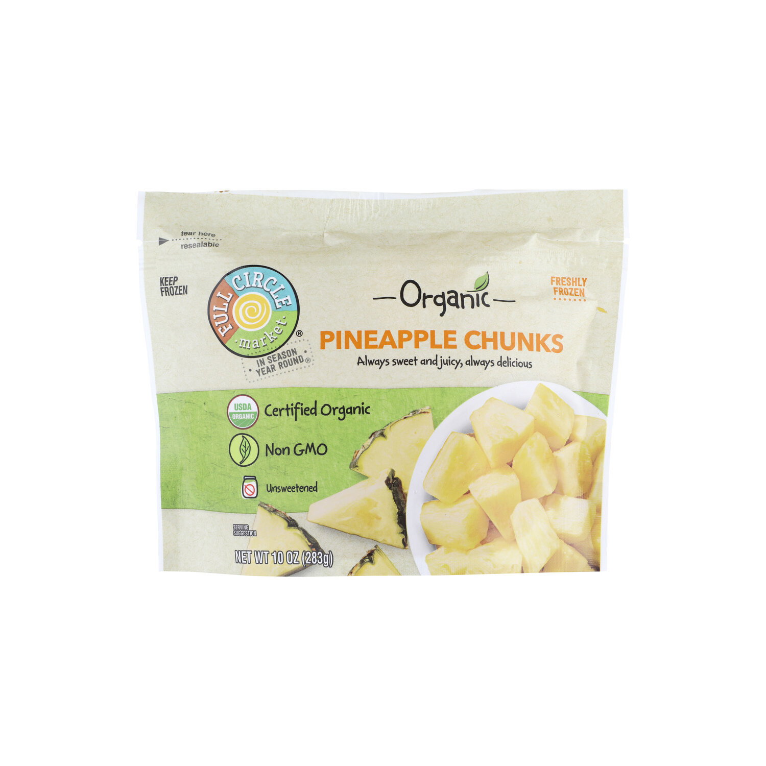 Full Circle Market Organic Pineapple Chunks - 10 Ounce Image 1 of 4
