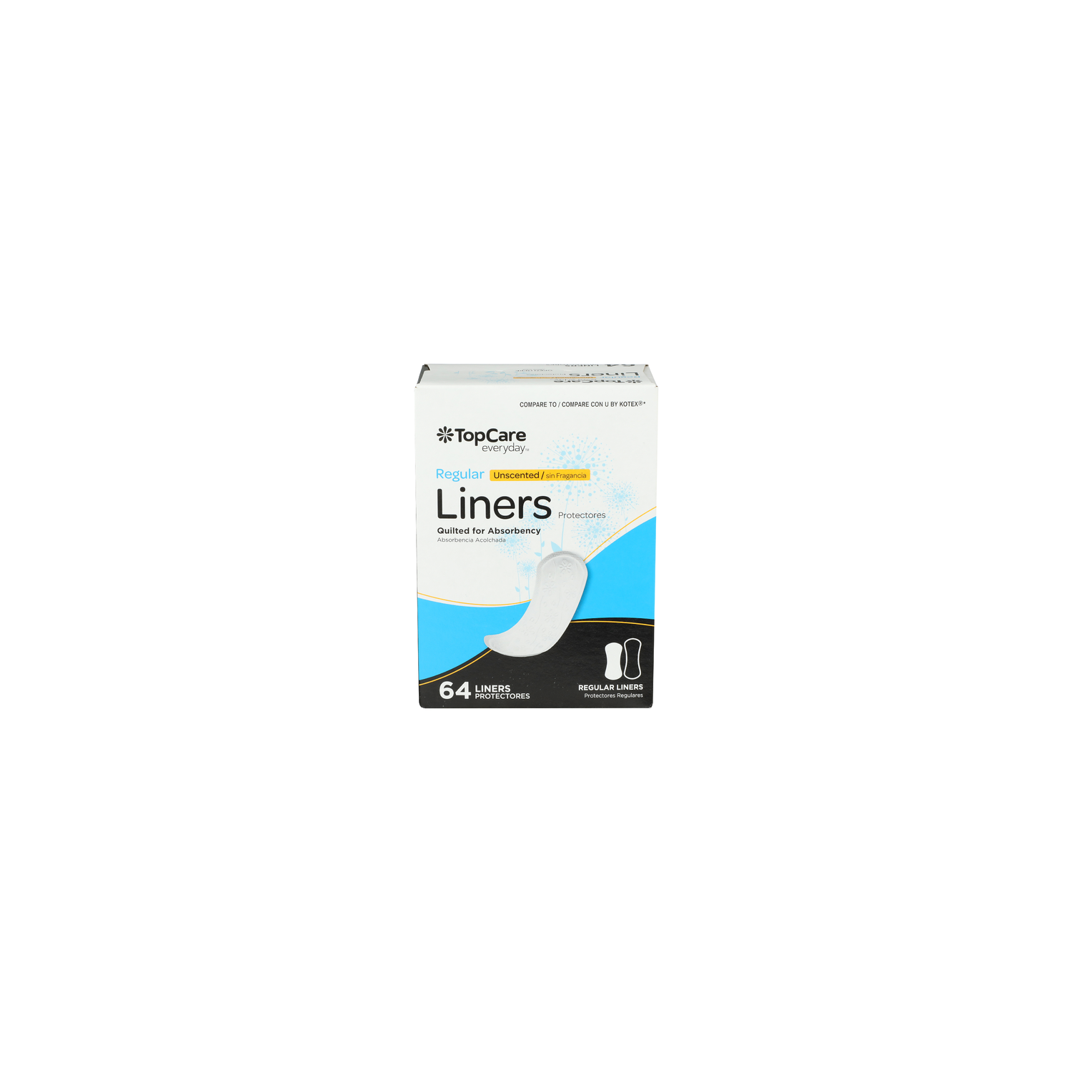 Topcare Everyday Regular Liners - 64 Count Image 1 of 3