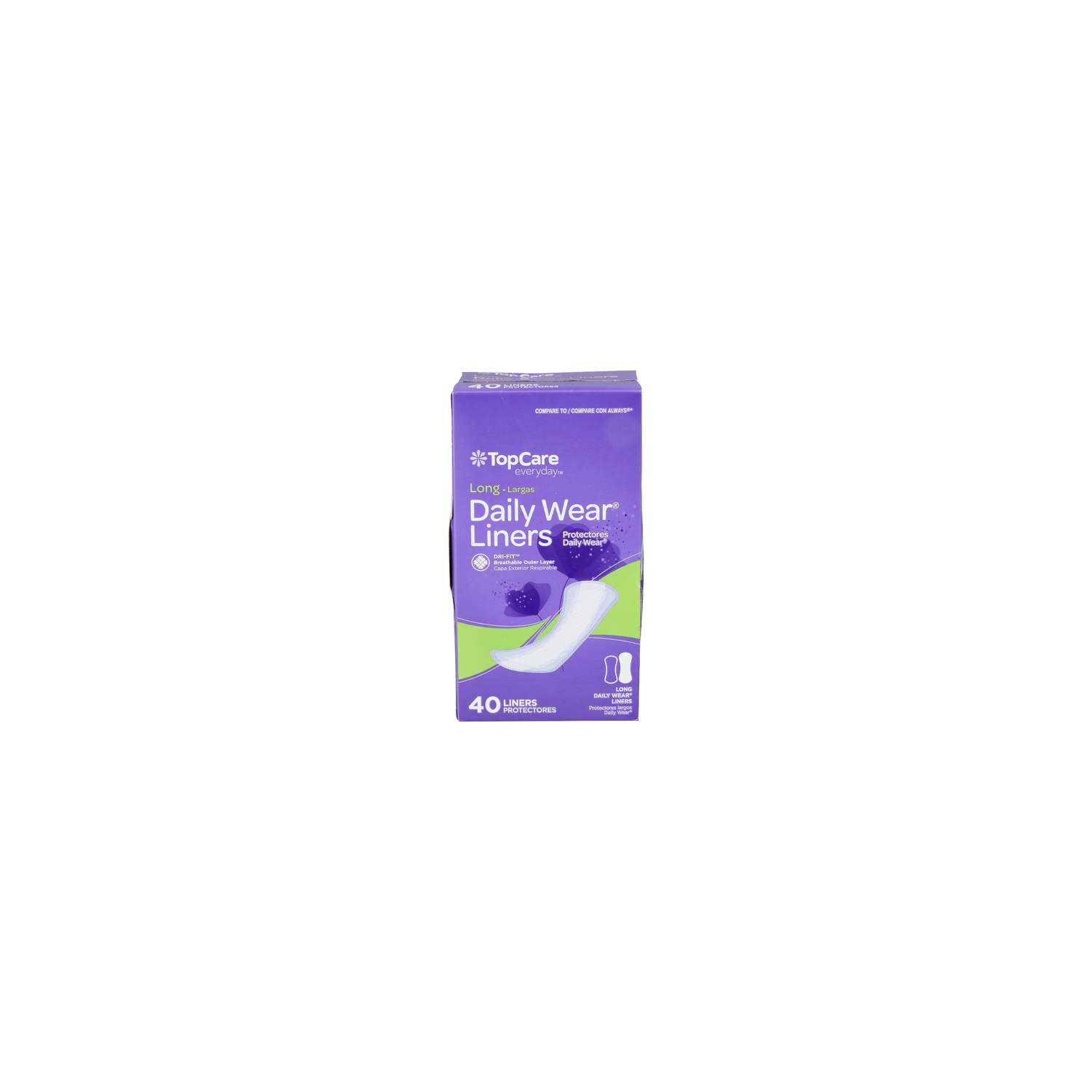 TopCare Everyday Long Daily Wear Liners - 40 Count Image 1 of 3