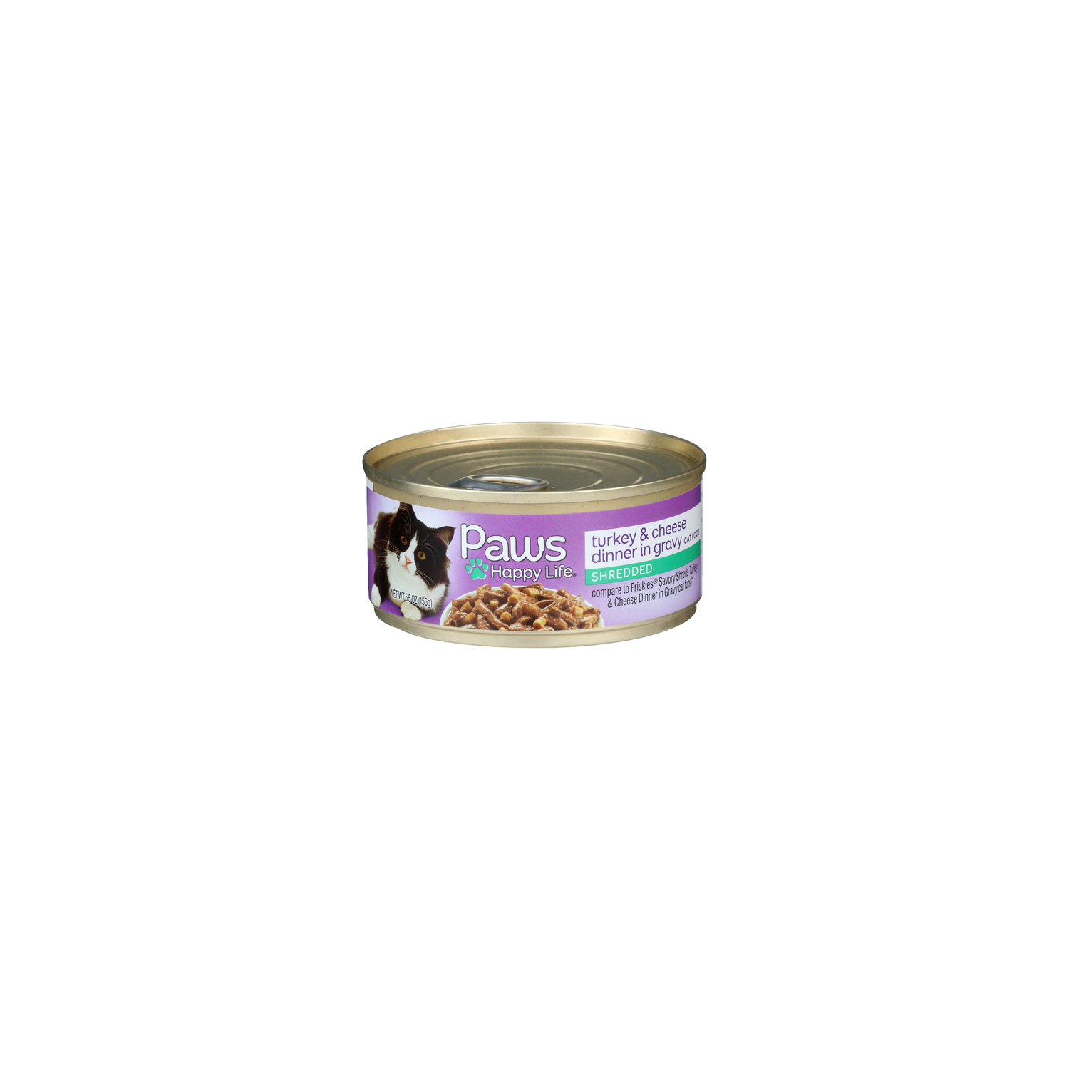 Paws Happy Life Shredded Turkey & Cheese Dinner In Gravy Cat Food - 5.5 Ounce Image 1 of 4