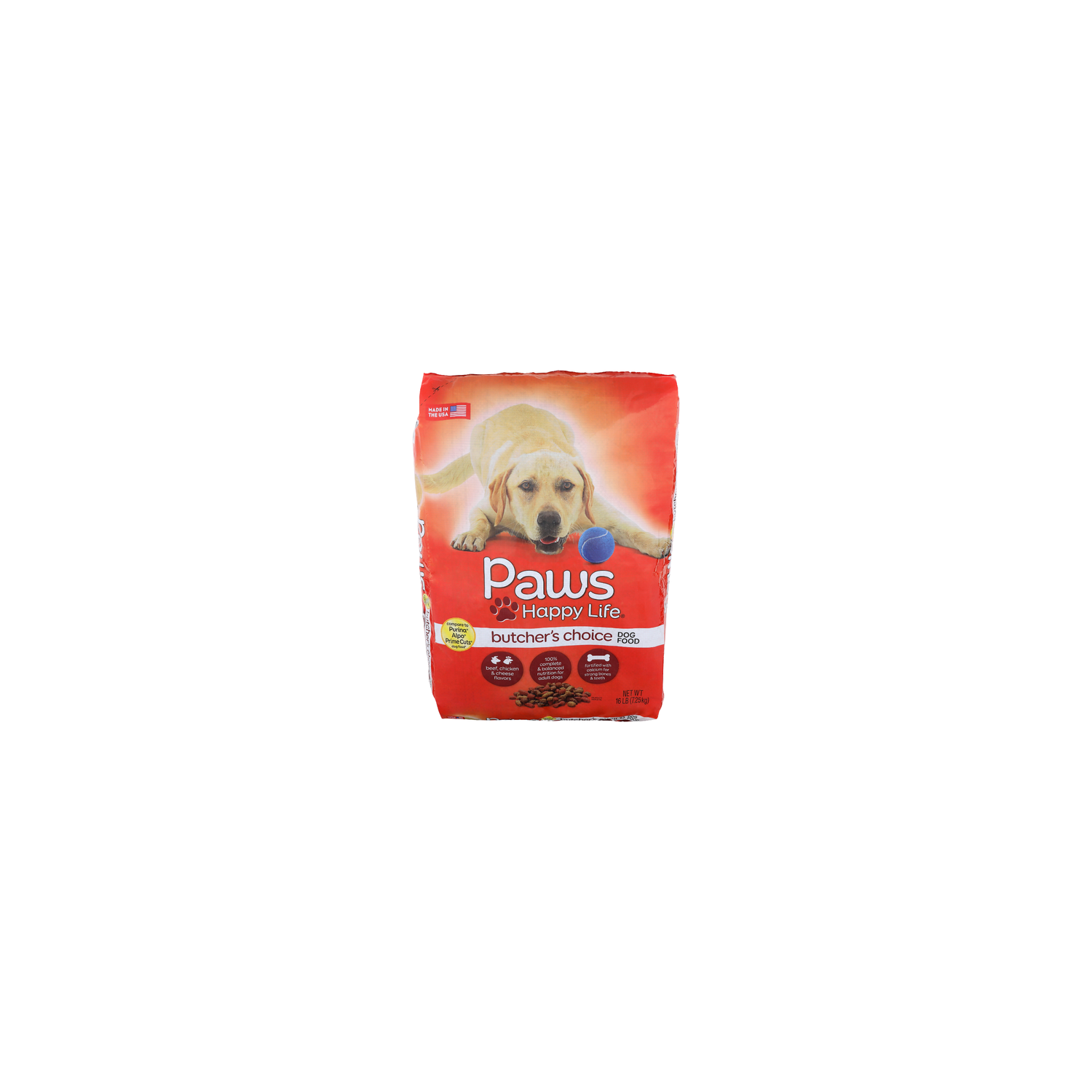 Paws Happy Life Beef, Chicken & Cheese Dog Food - 16 Pound Image 1 of 3