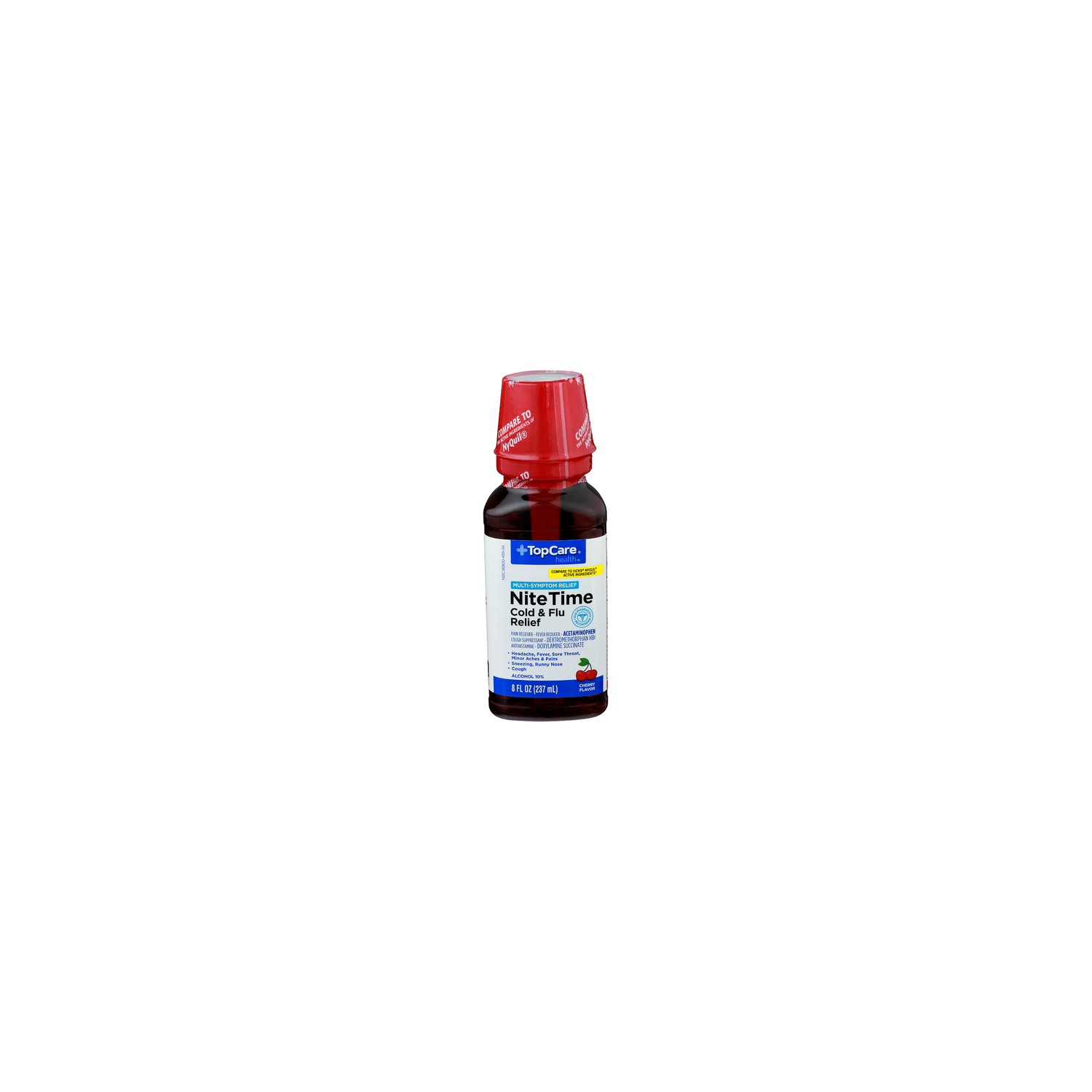 TopCare Health Cherry Flavor Nite Time Cold & Flu Relief - 8 Fluid Ounce Image 1 of 2